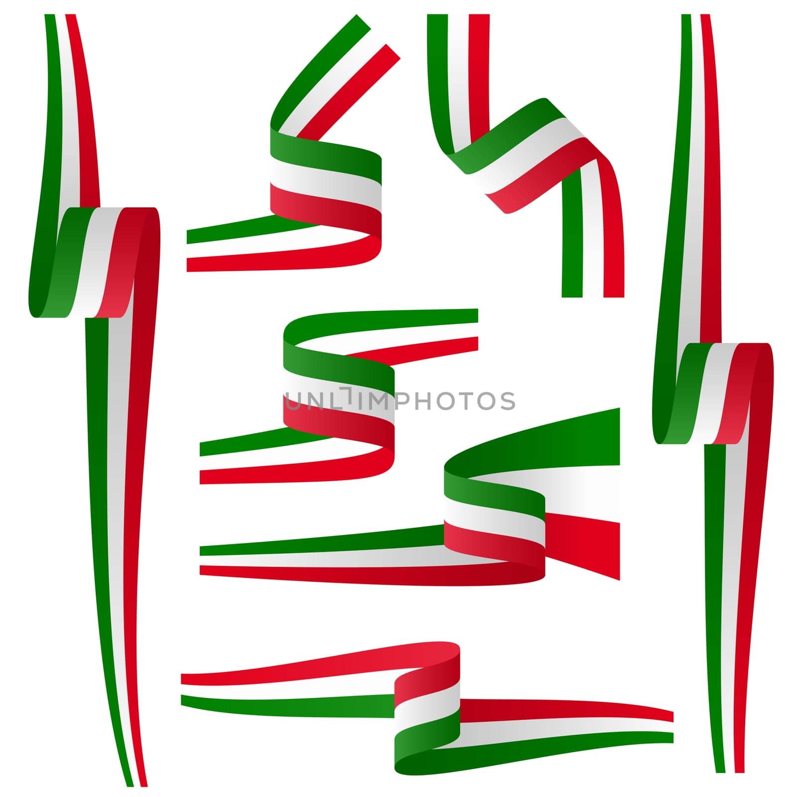 collection of different country flag banners with colors of italy