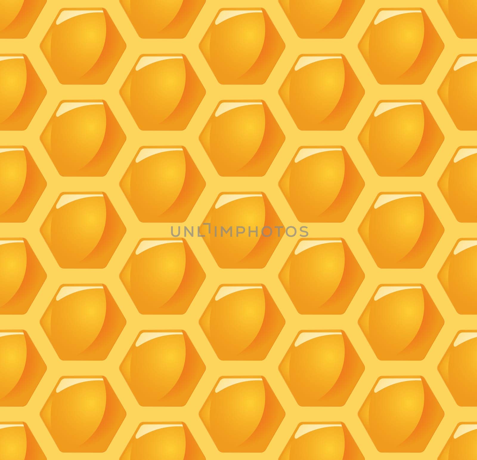 vector illustration of an seamless honey comb background colored orange