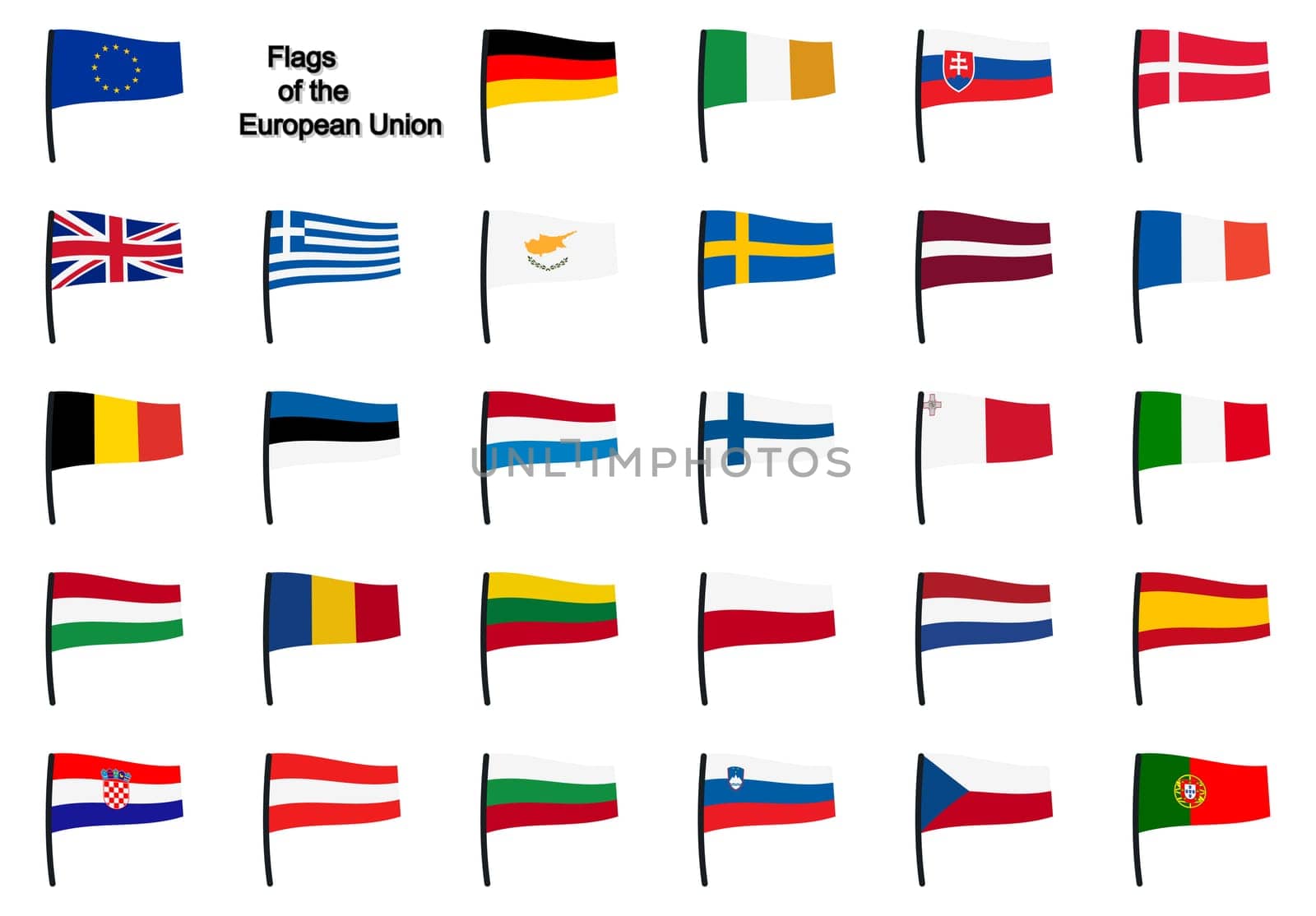 collection of all flags of european union member states
