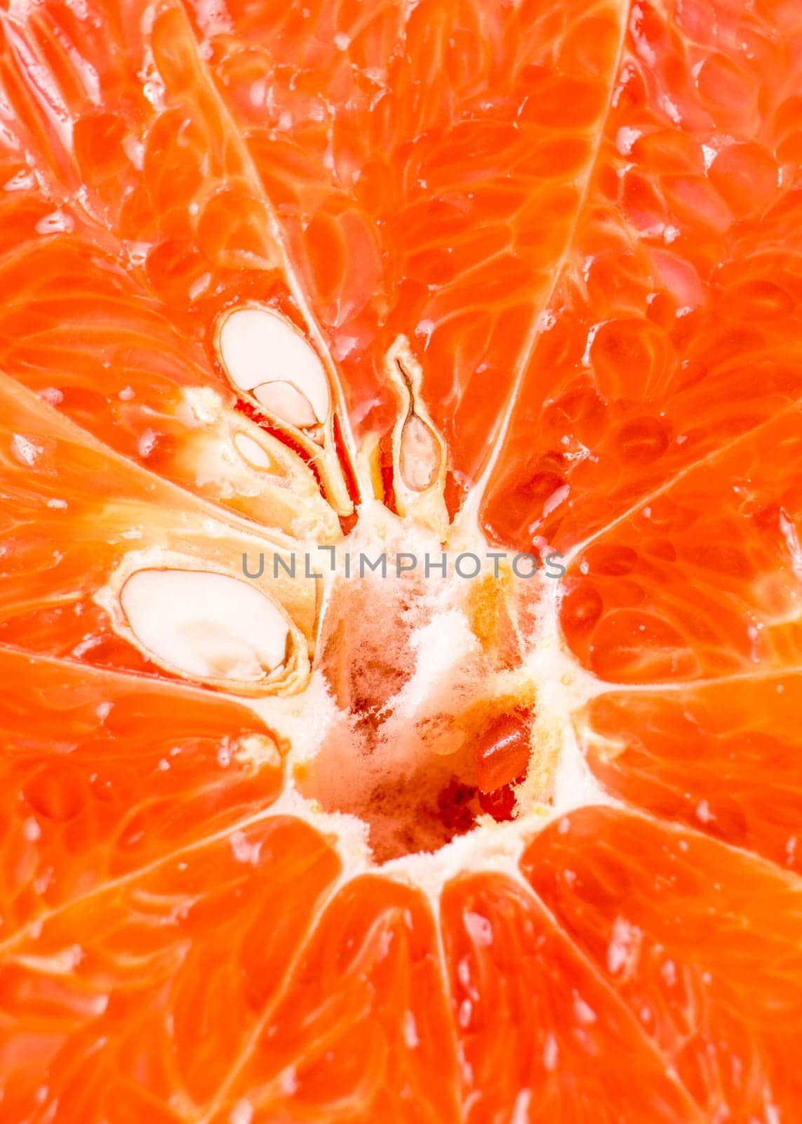 Close-up of a half blood orange, isolated on white