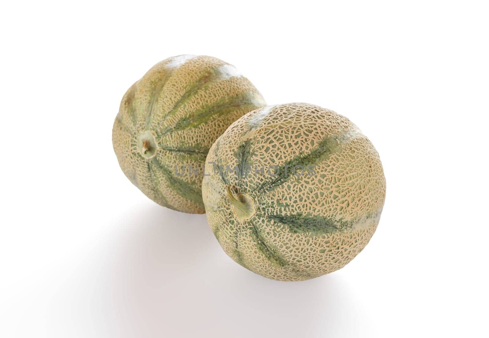 Couple of cantaloupe melon isolated on white background