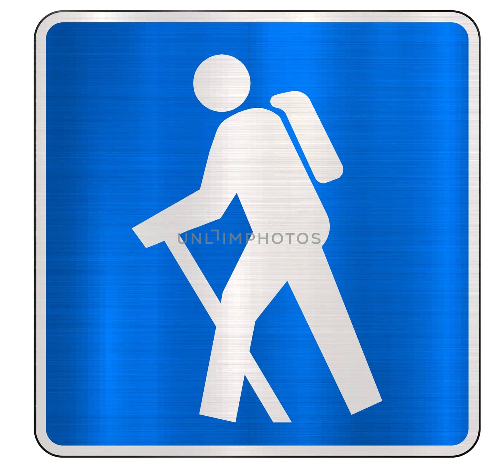 hiking trail sign blue