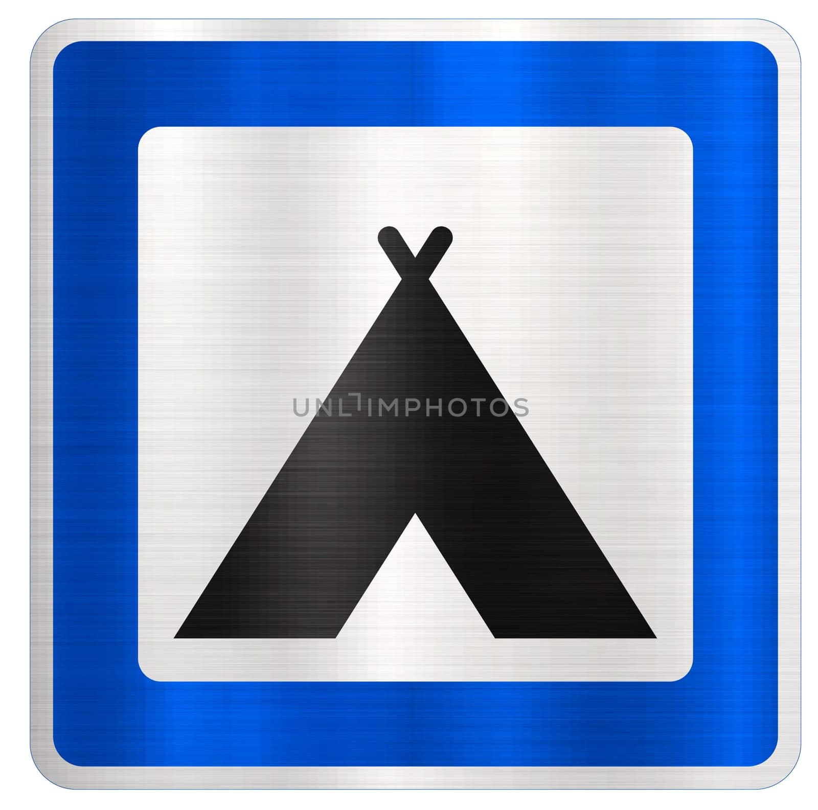 camping tent road sign