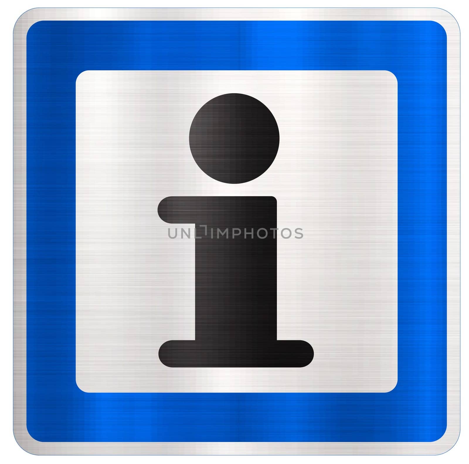 information service blue sign