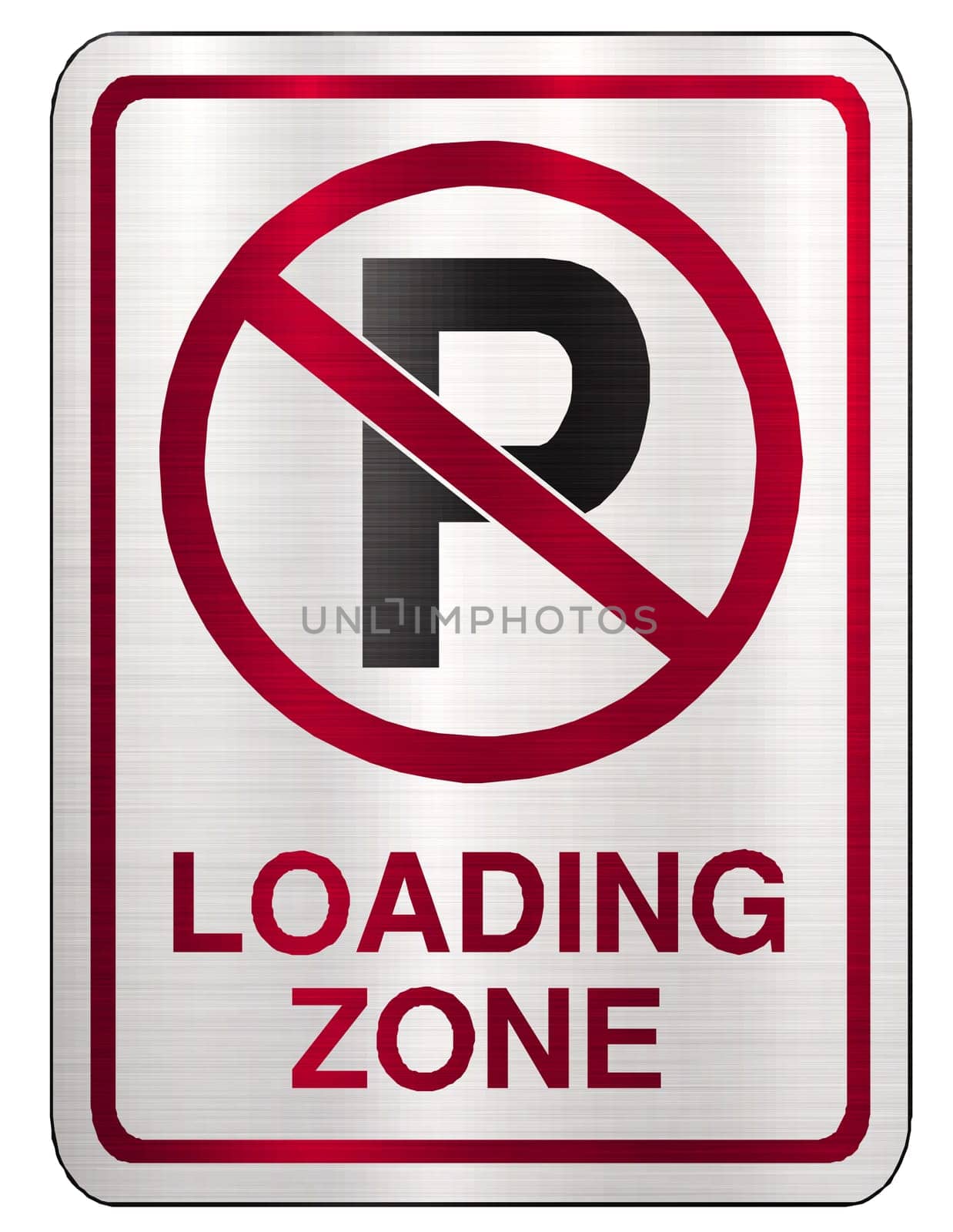 no parking loading zone sign
