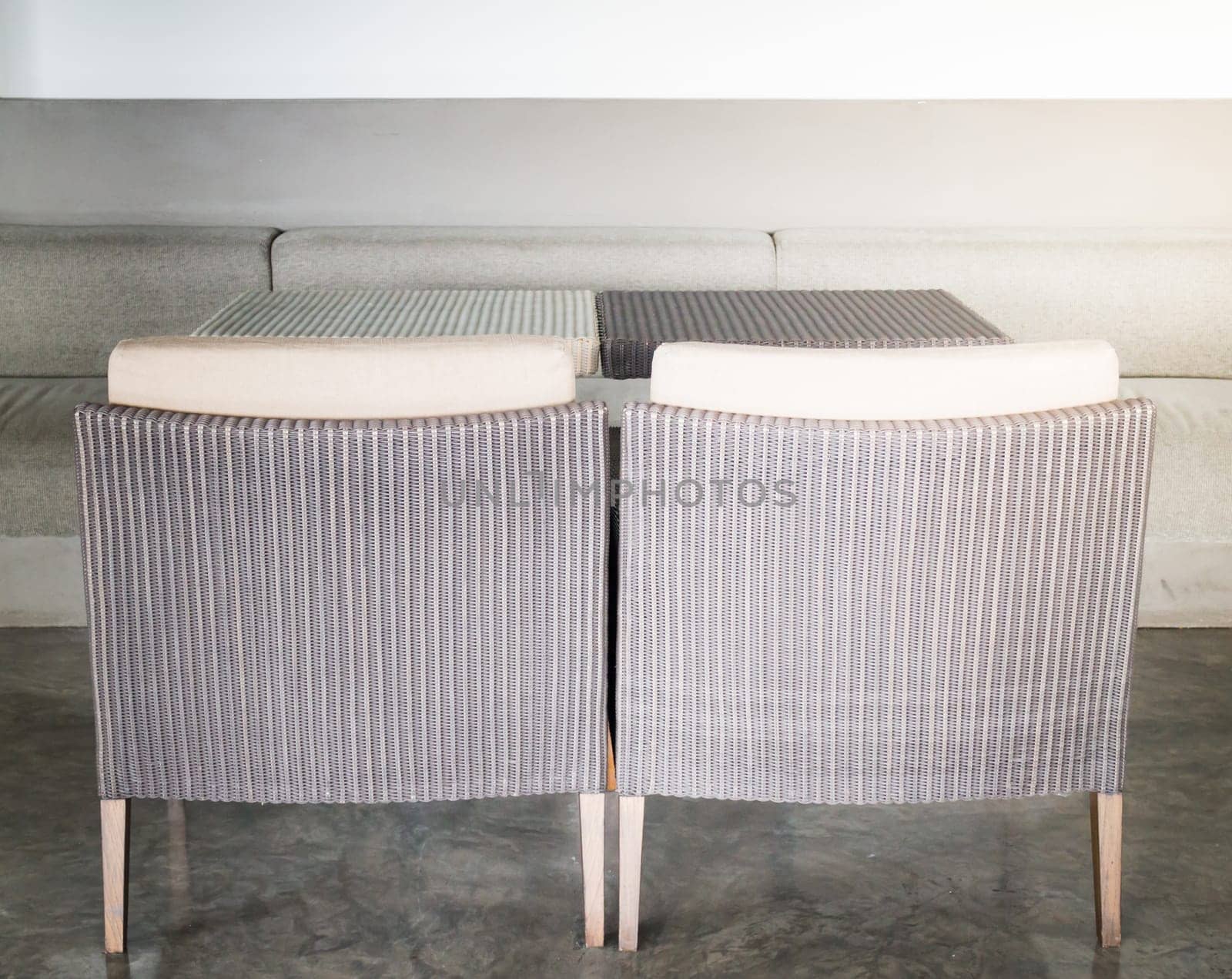 Empty Dining Rattan Furniture Set, stock photo