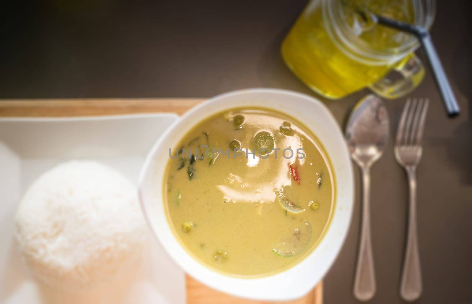 Thai Chicken Curry with Vegetables in Coconut Milk, stock photo
