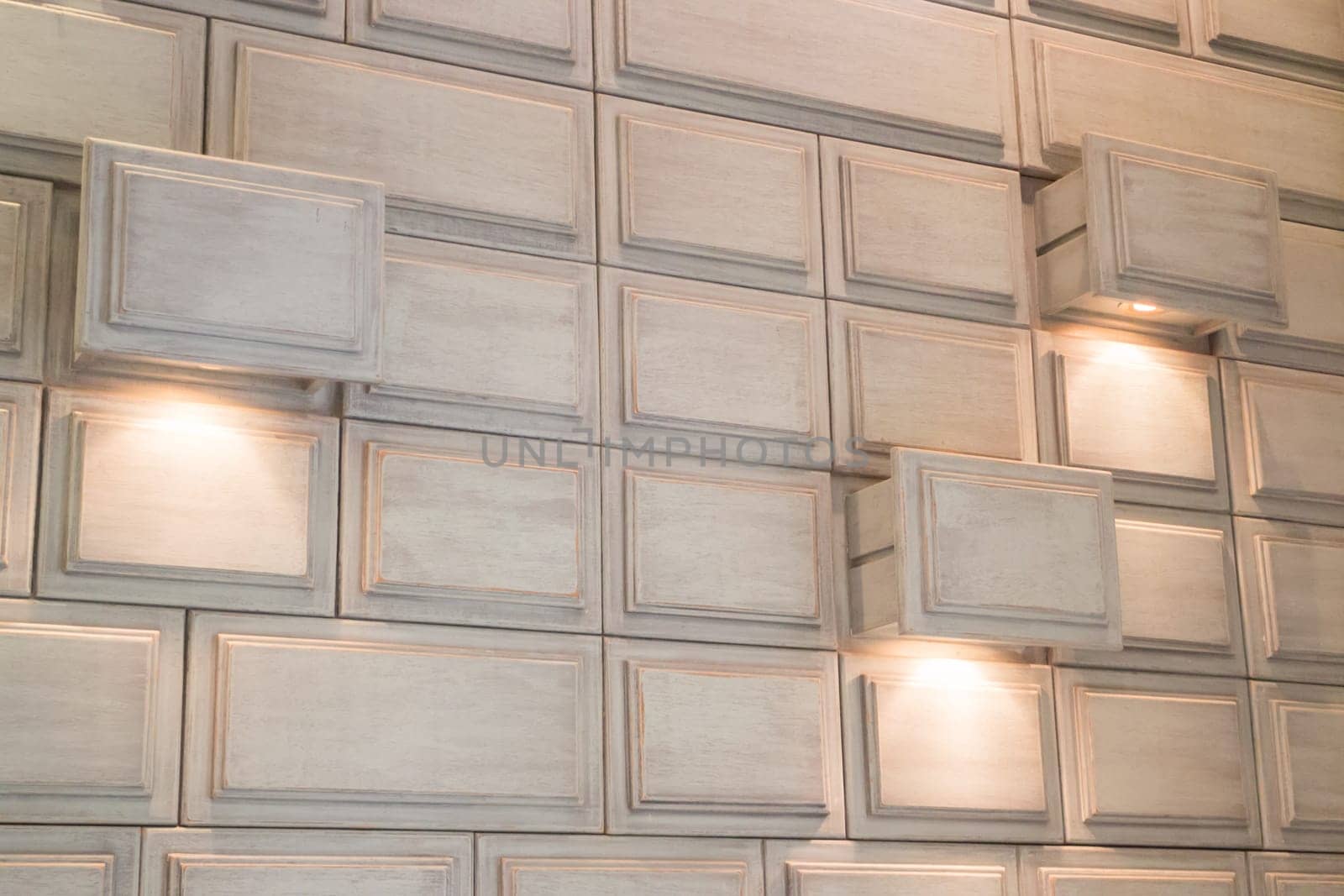 Architecture Interior White Cubes Light Wall, stock photo