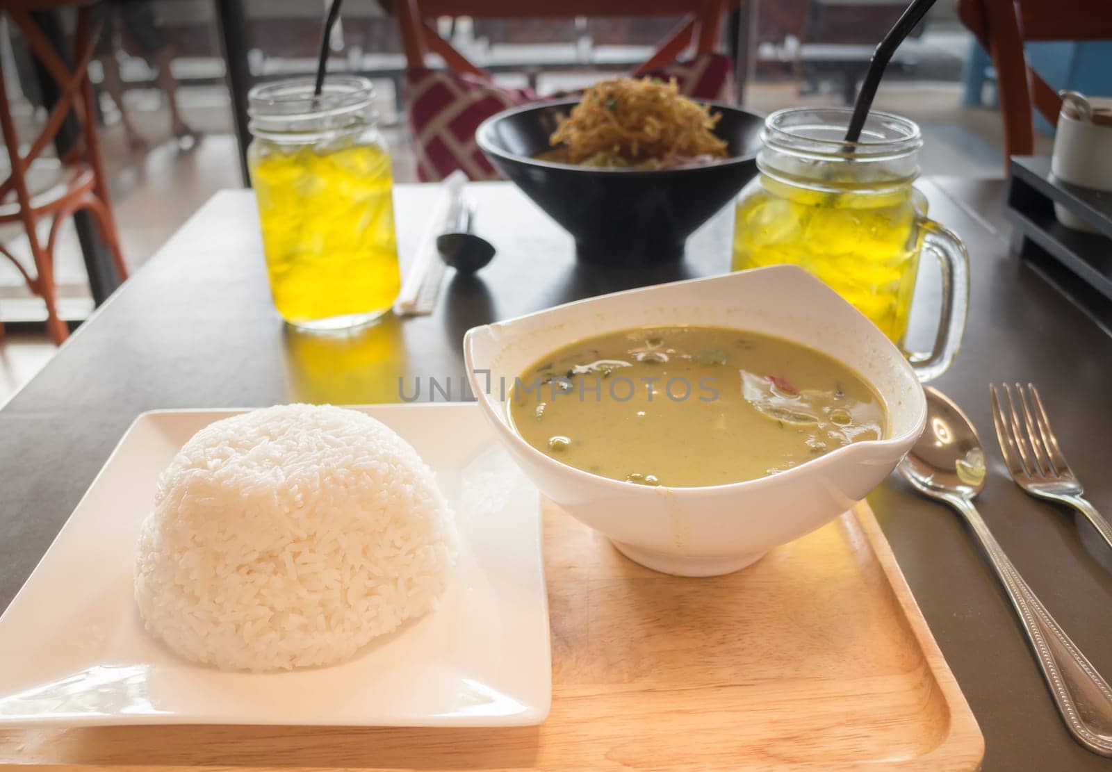Thai Chicken Curry with Vegetables in Coconut Milk, stock photo