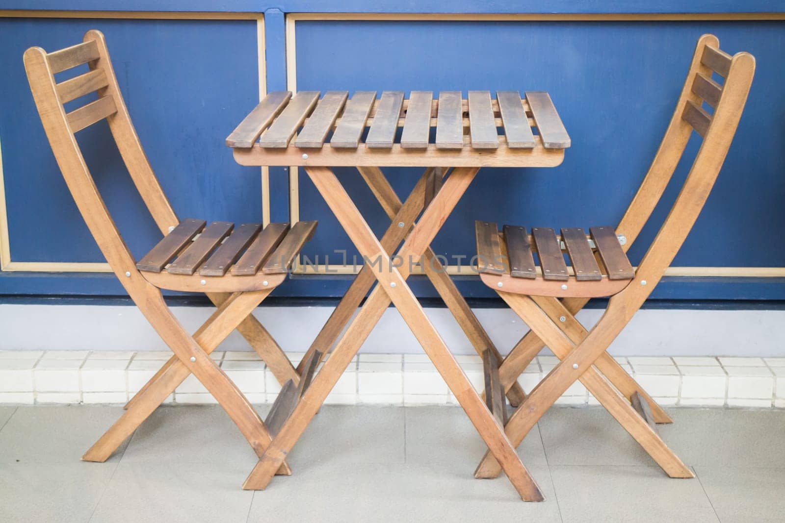 Wooden Folding Table And Chairs, stock photo