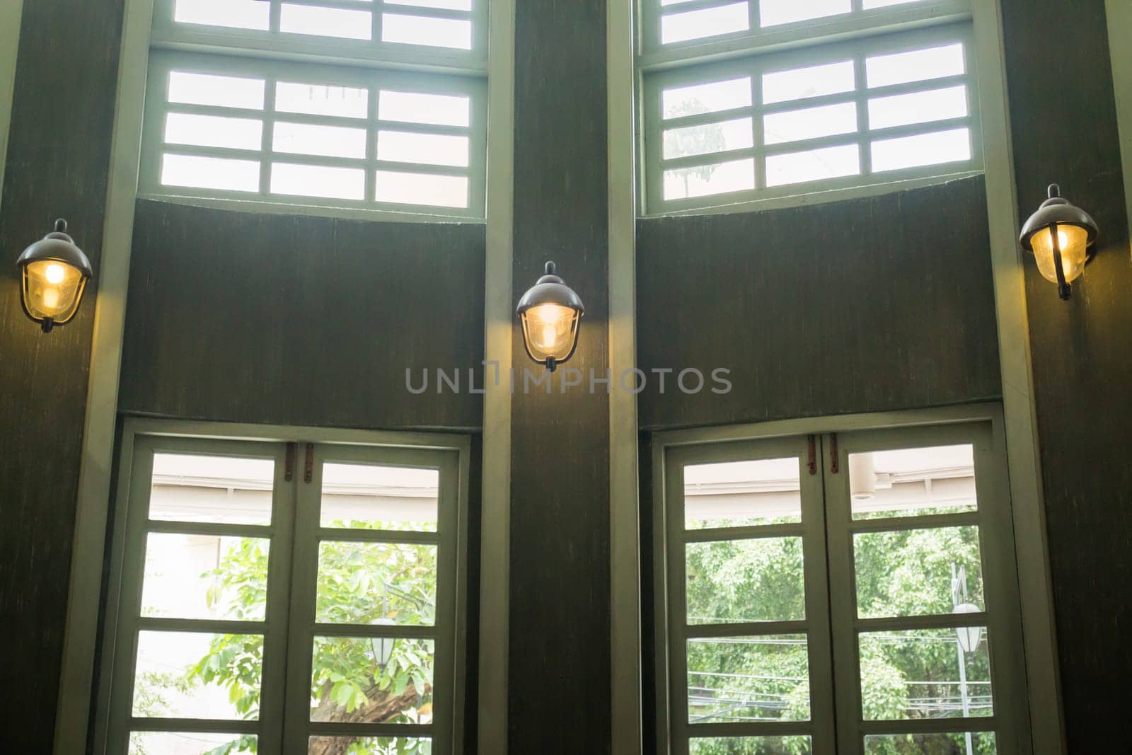 Retro Lamp In Interior Vintage Room, stock photo