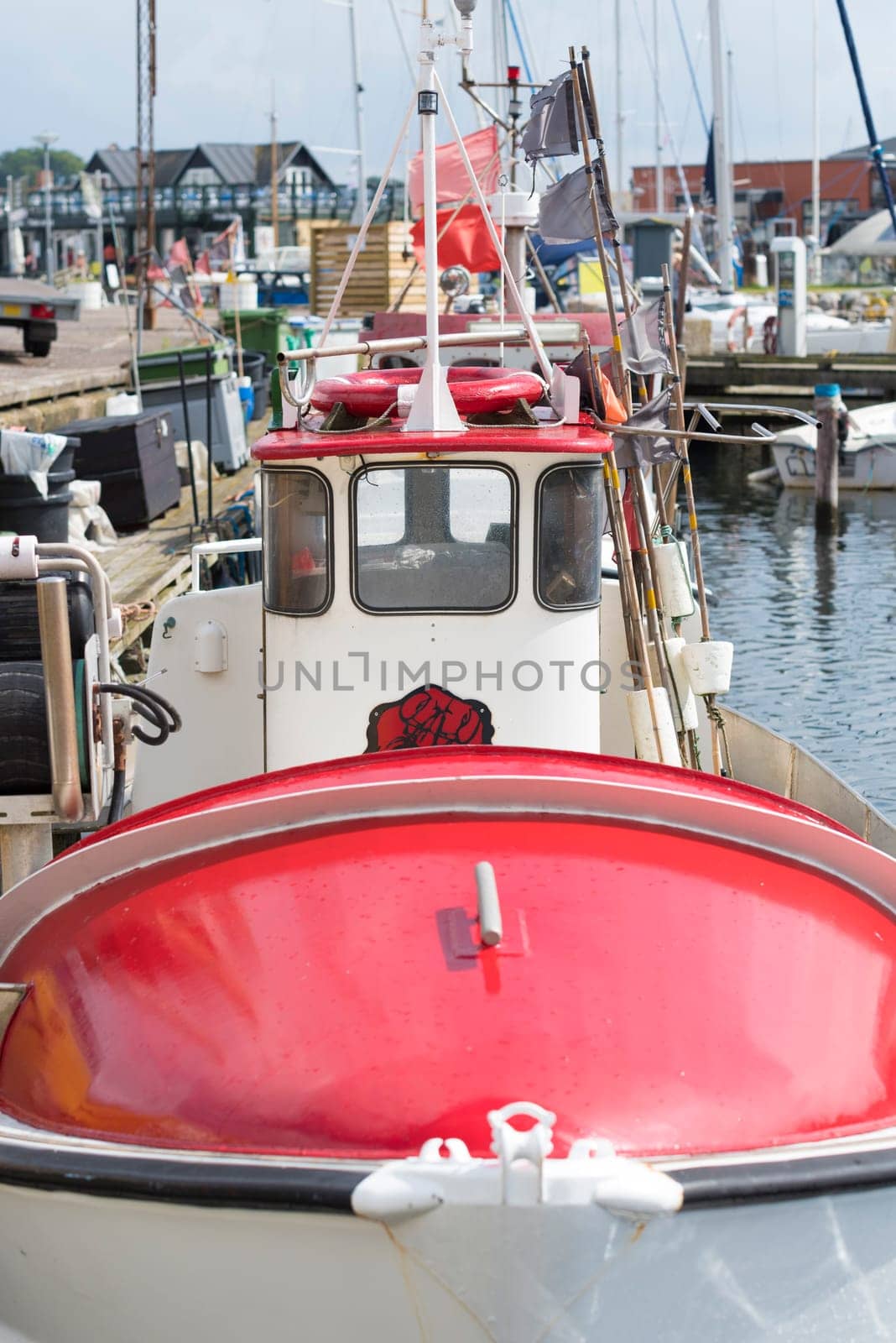 small fishing boat in the Hundested harbor on the corner of Kattegat and the Isefjord