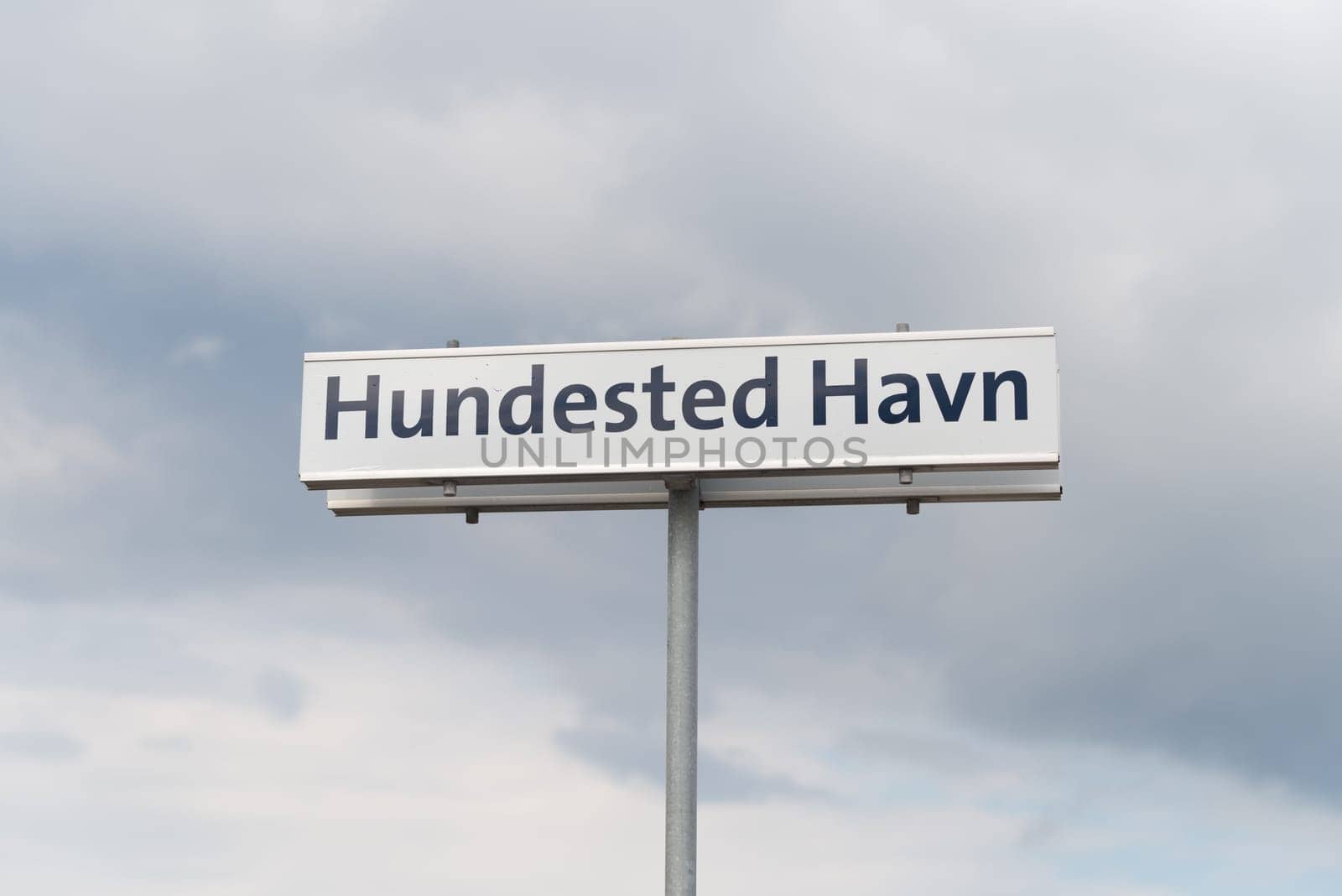 Hundested havn street name shield. Hundested is a small touristic place in the northern of Sealand