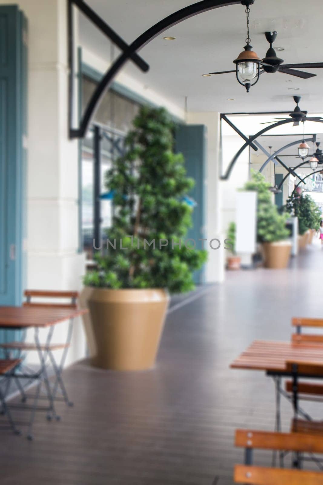 Facade Lighting Lamp Along Pavement, stock photo
