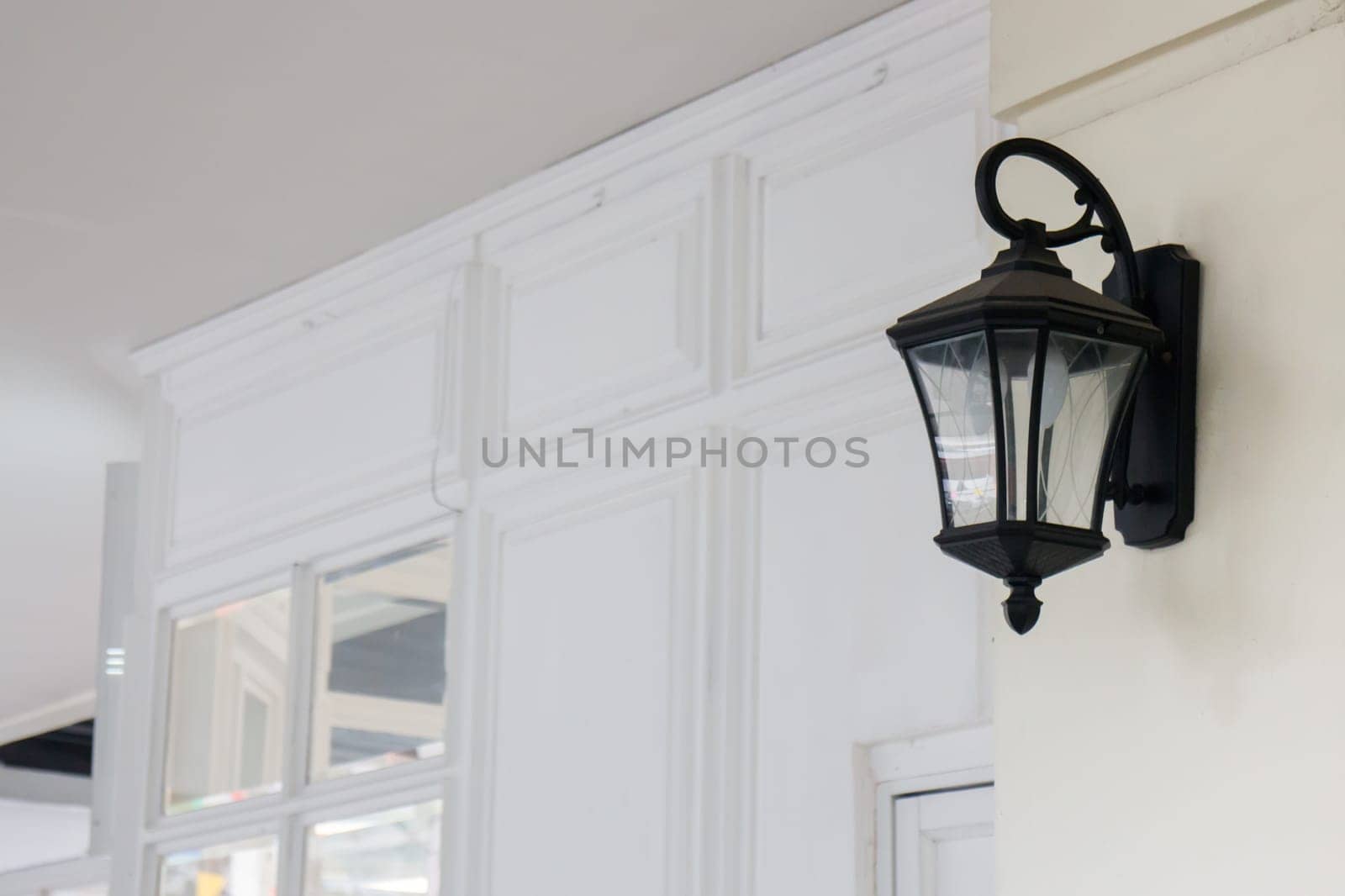 Vintage Sidewalk Lamp In Front Of Store, stock photo