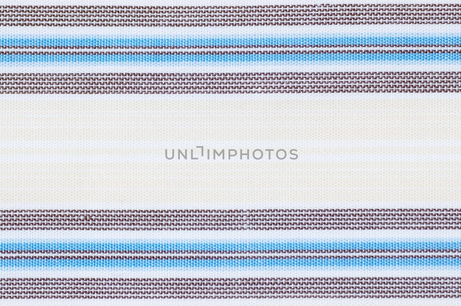 Macro stripes blue and brown fabric pattern texture background.