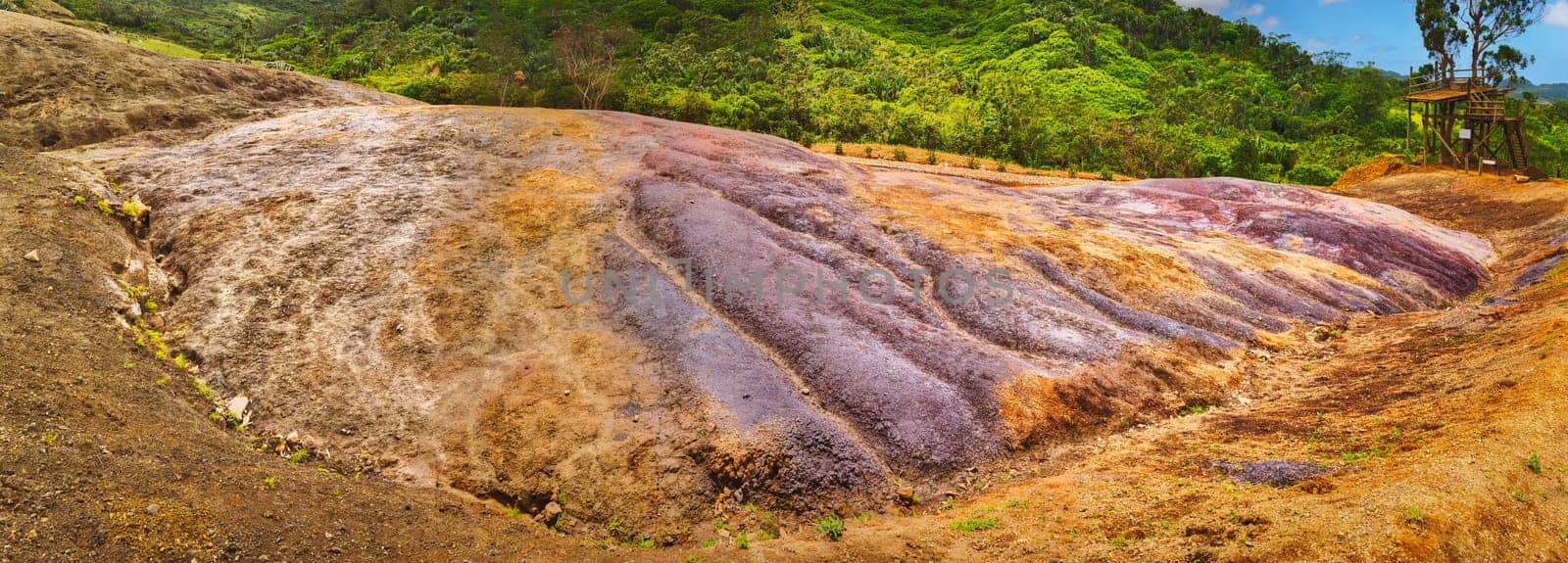 View of the coloured earth. Mauritius. Panorama
