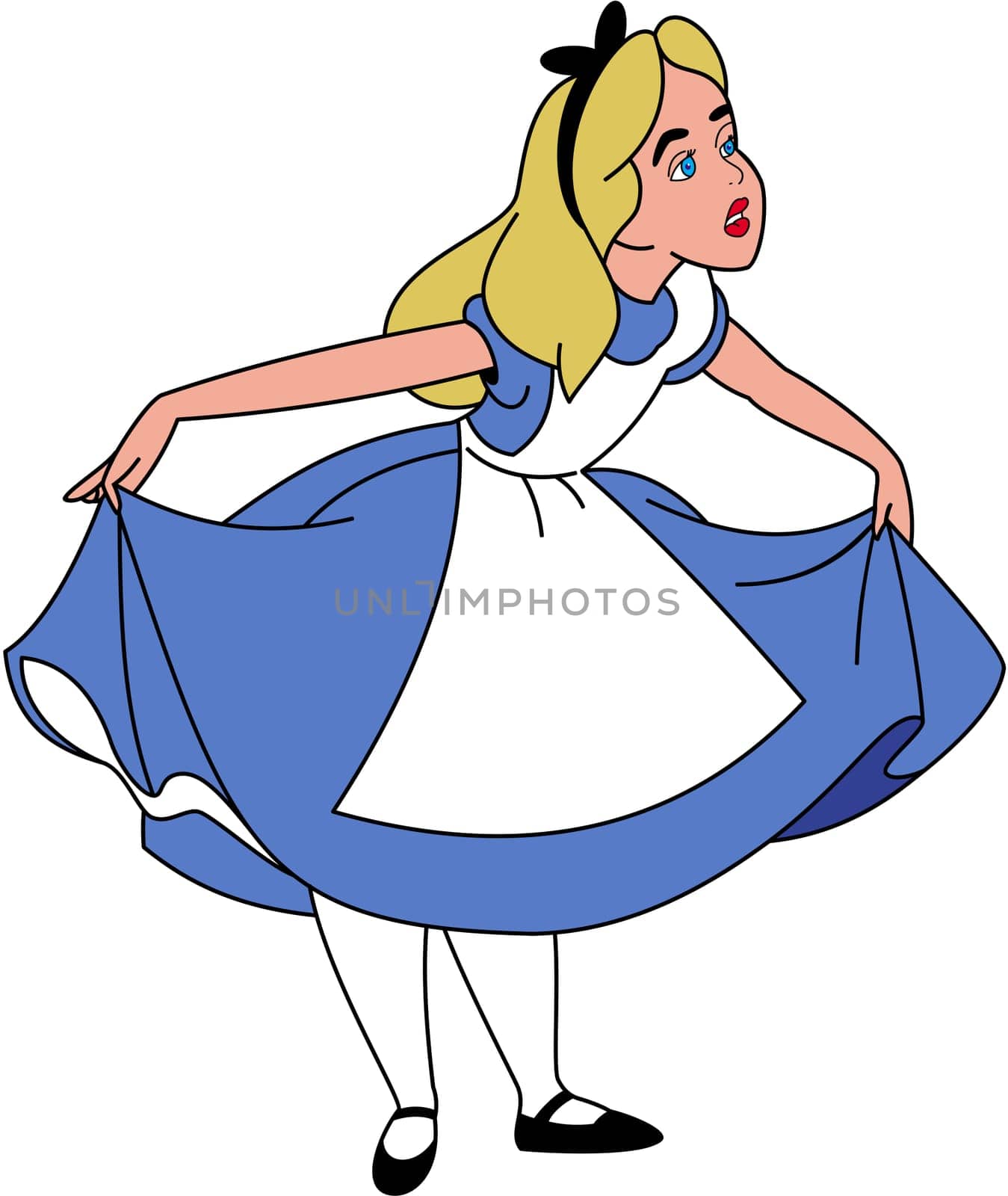 alice fantasy blue dress illlustration