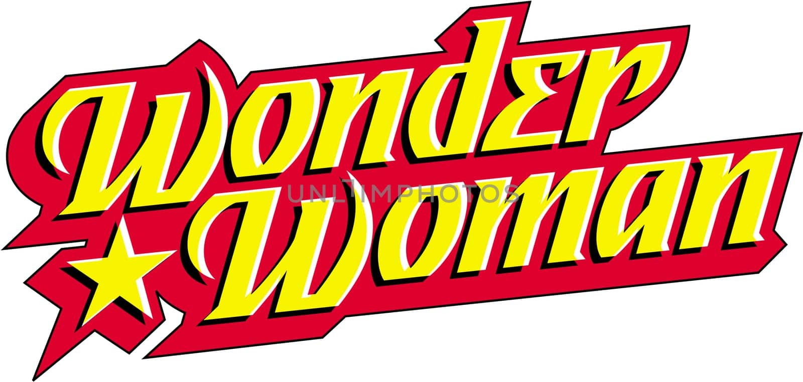 wonder woman red yellow illustration