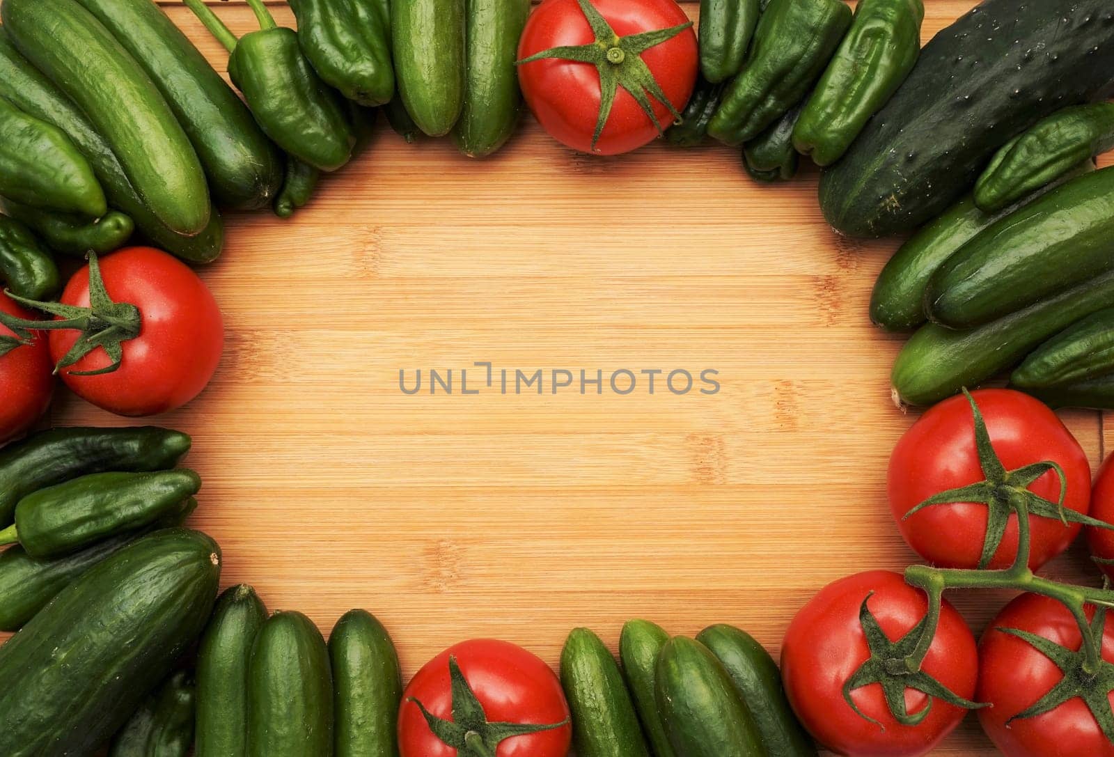 Fresh vegetables on a wooden board