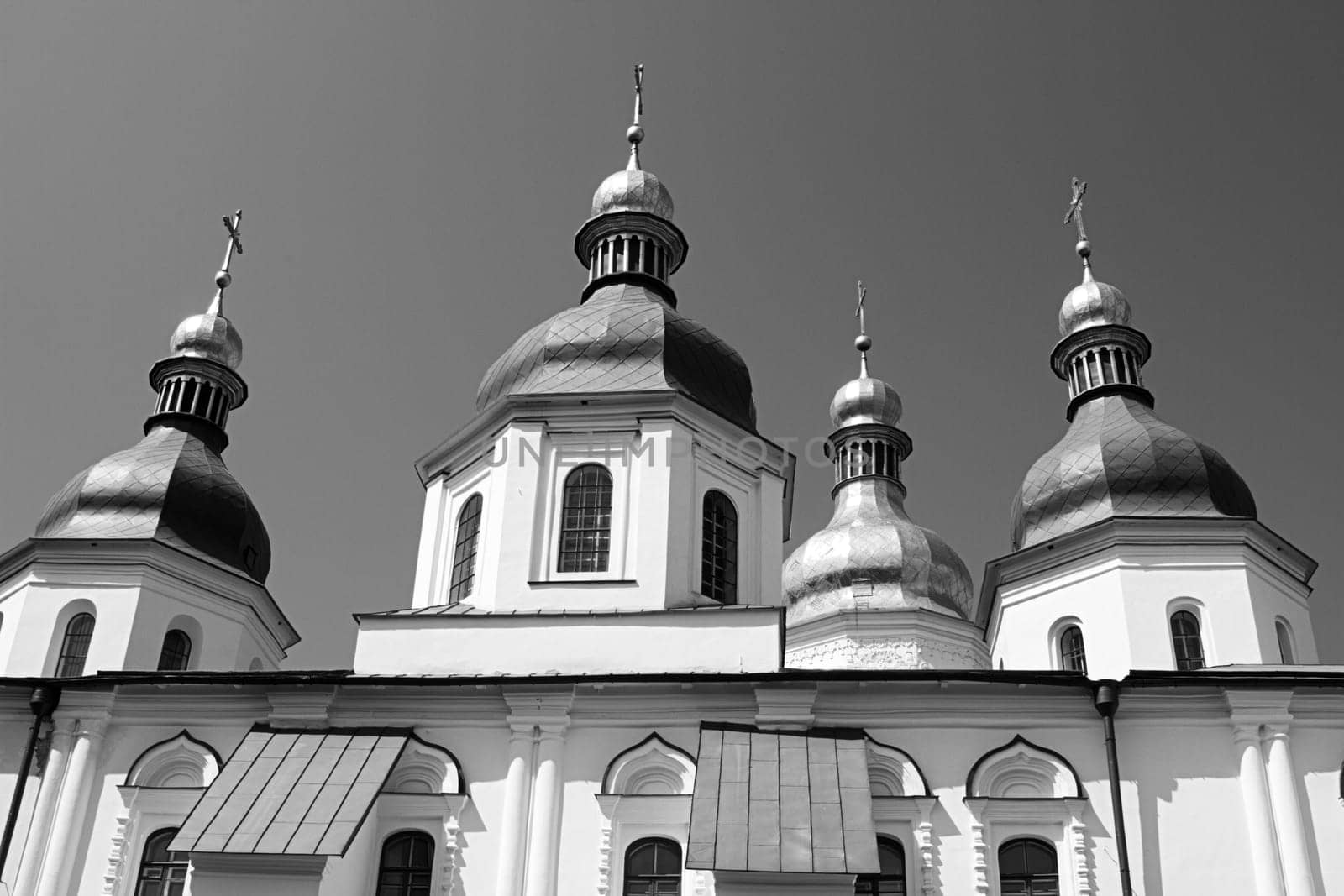 Saint Andrew church Kiev orthodox green color black white