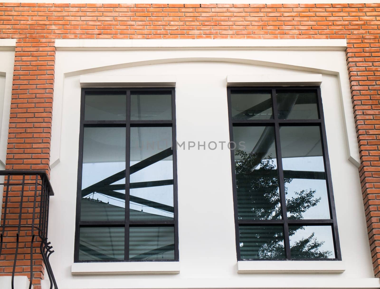 Abandoned White Window Of Store Front, stock photo