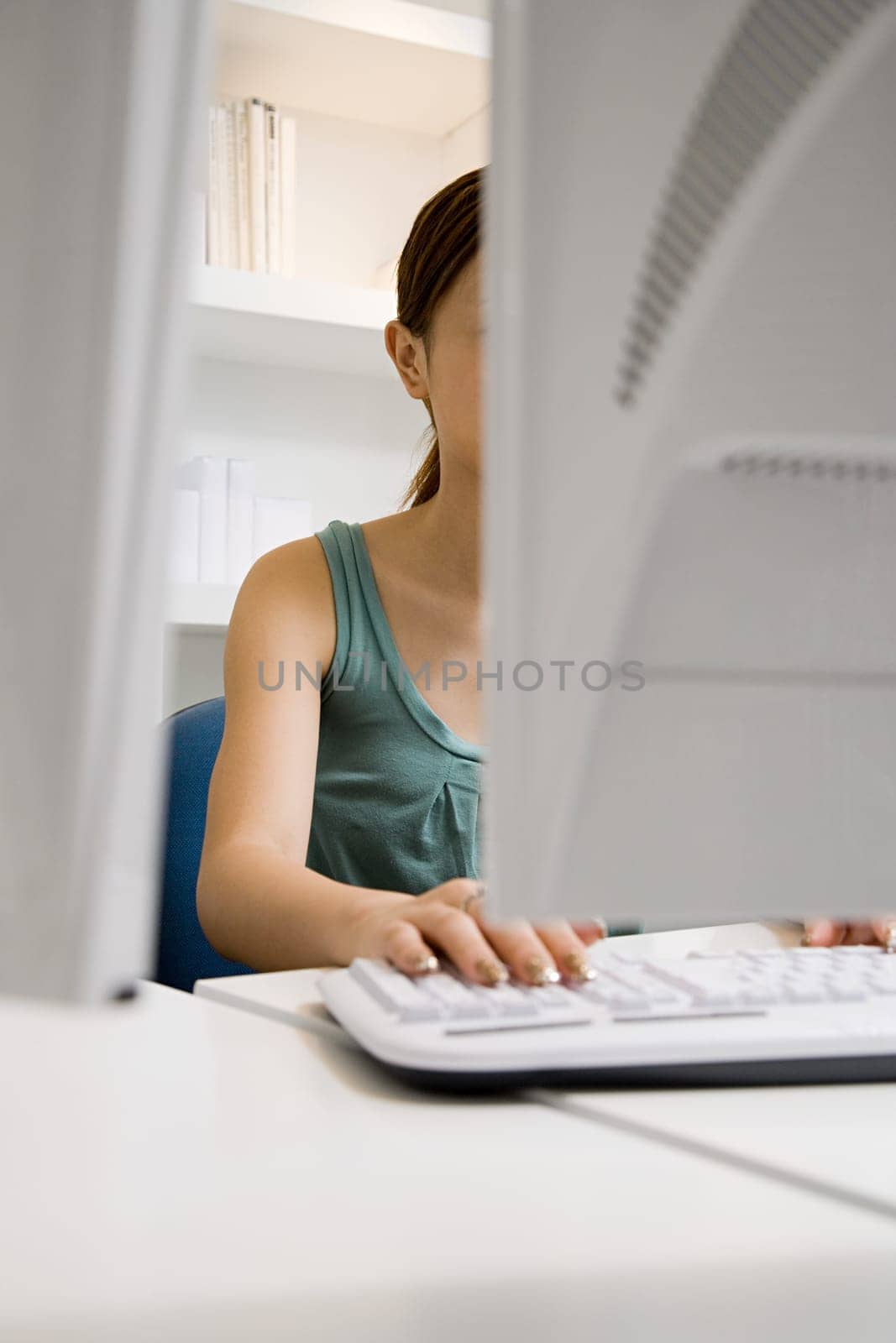Woman working on computer