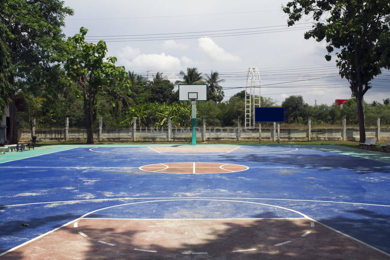 basket basketball park court blue