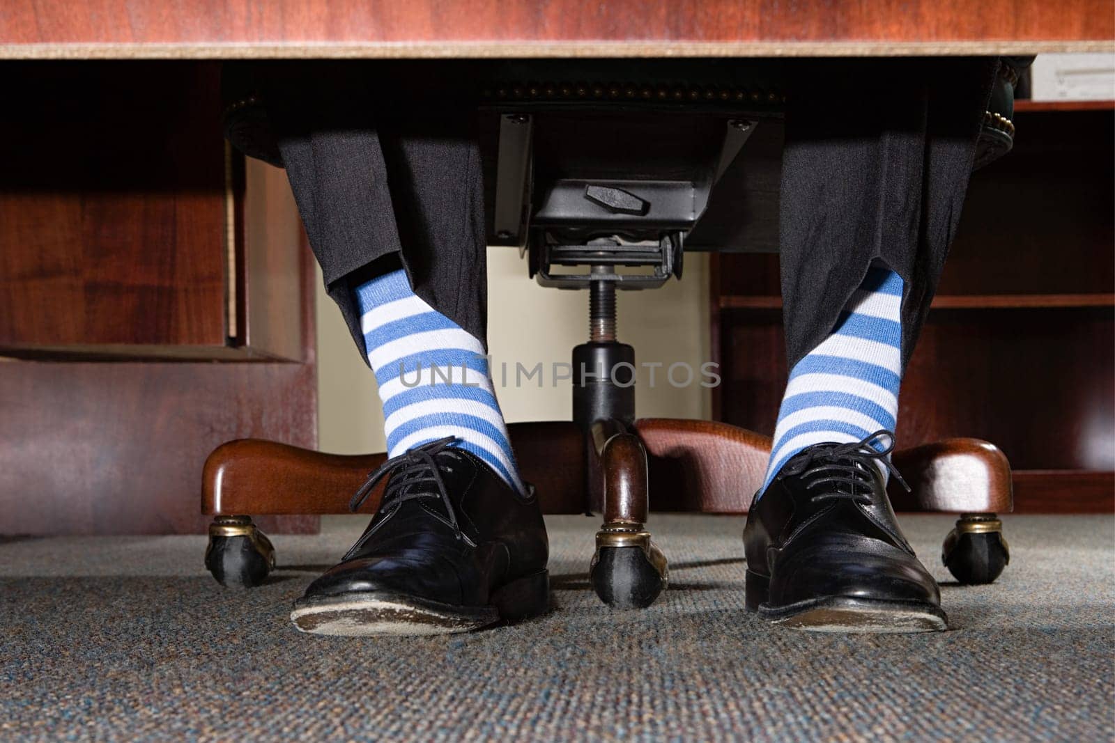 Businessman with striped socks