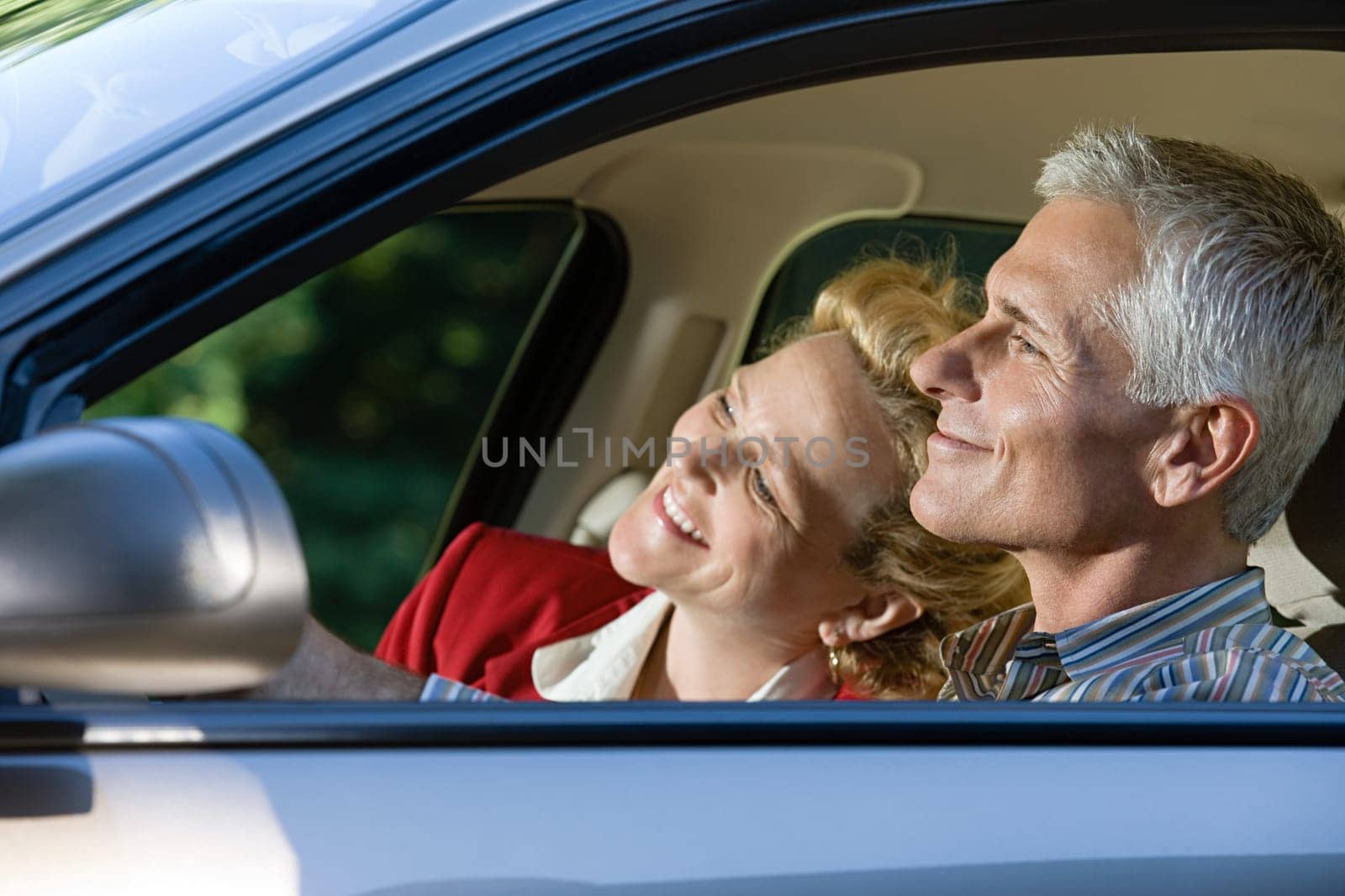 Mature couple in a car