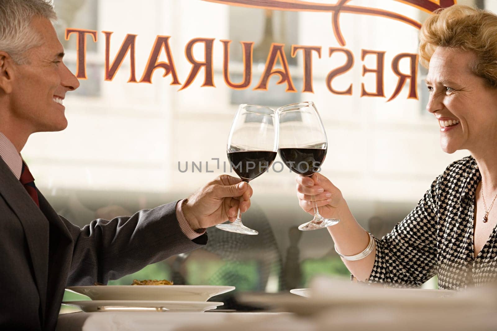 Couple toasting with wine