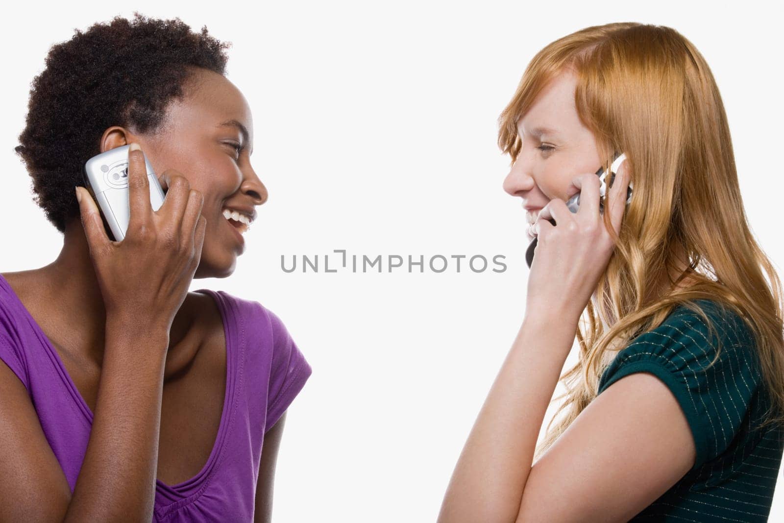 Friends using cell phone