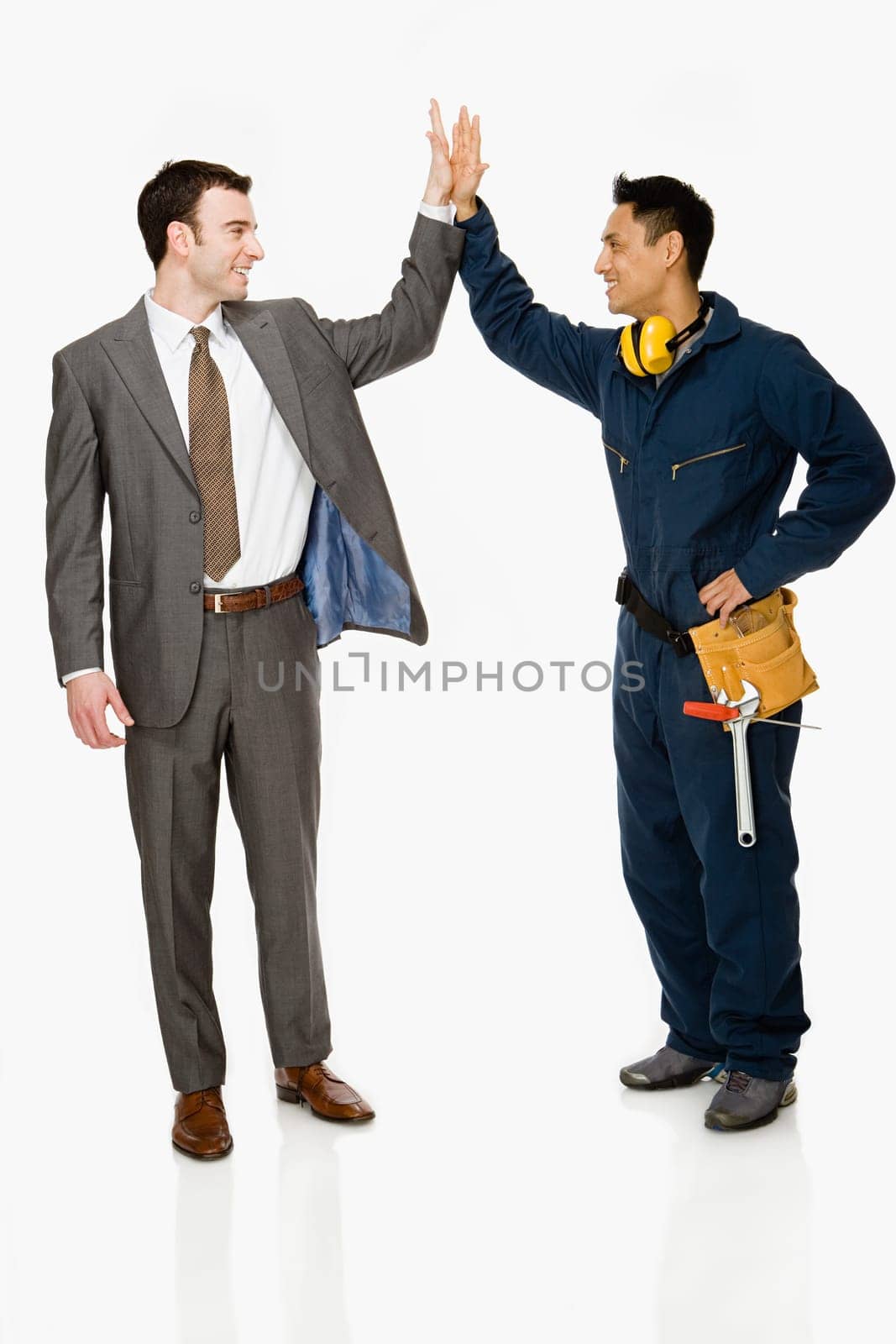 Businessman and workman
