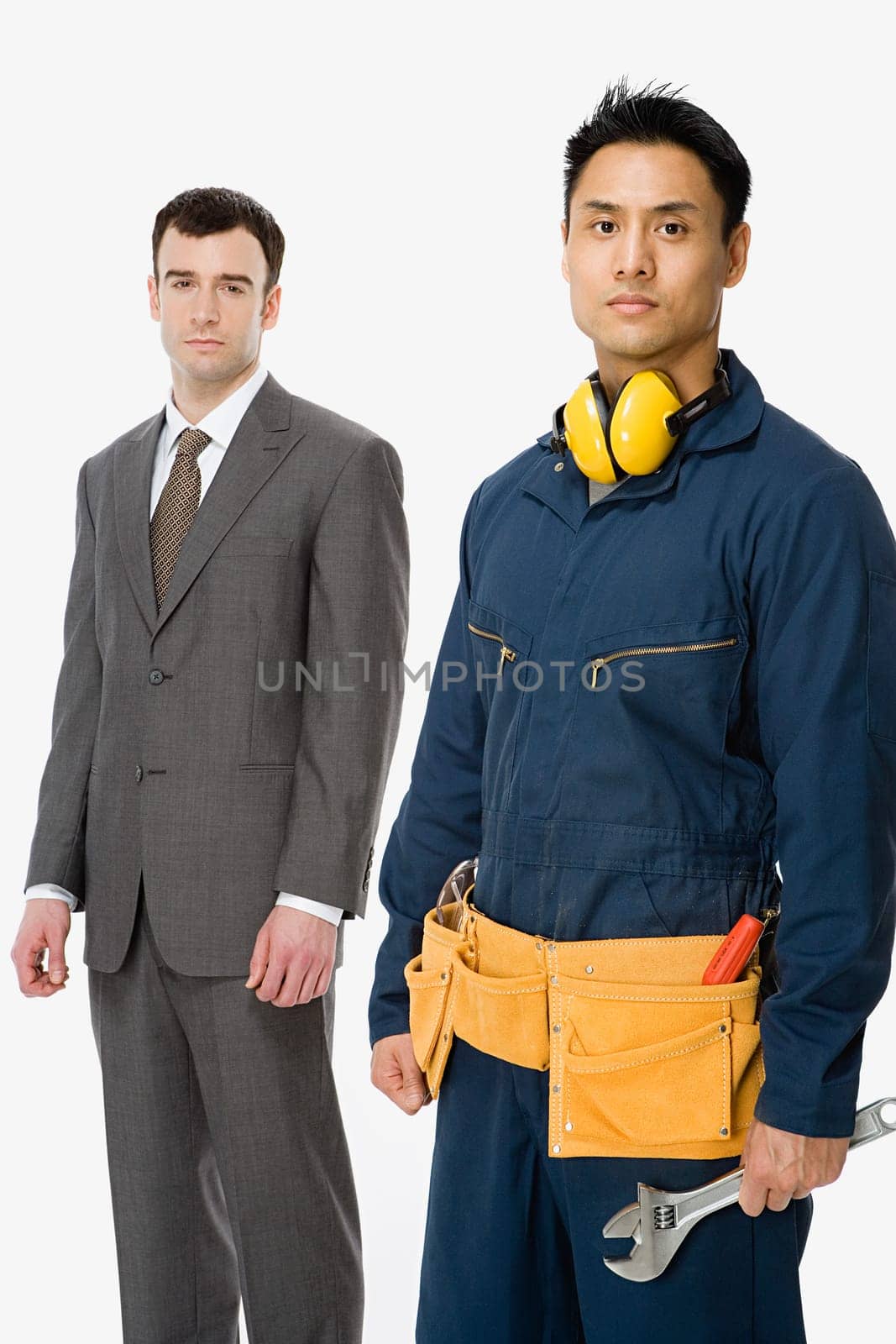 Businessman and workman
