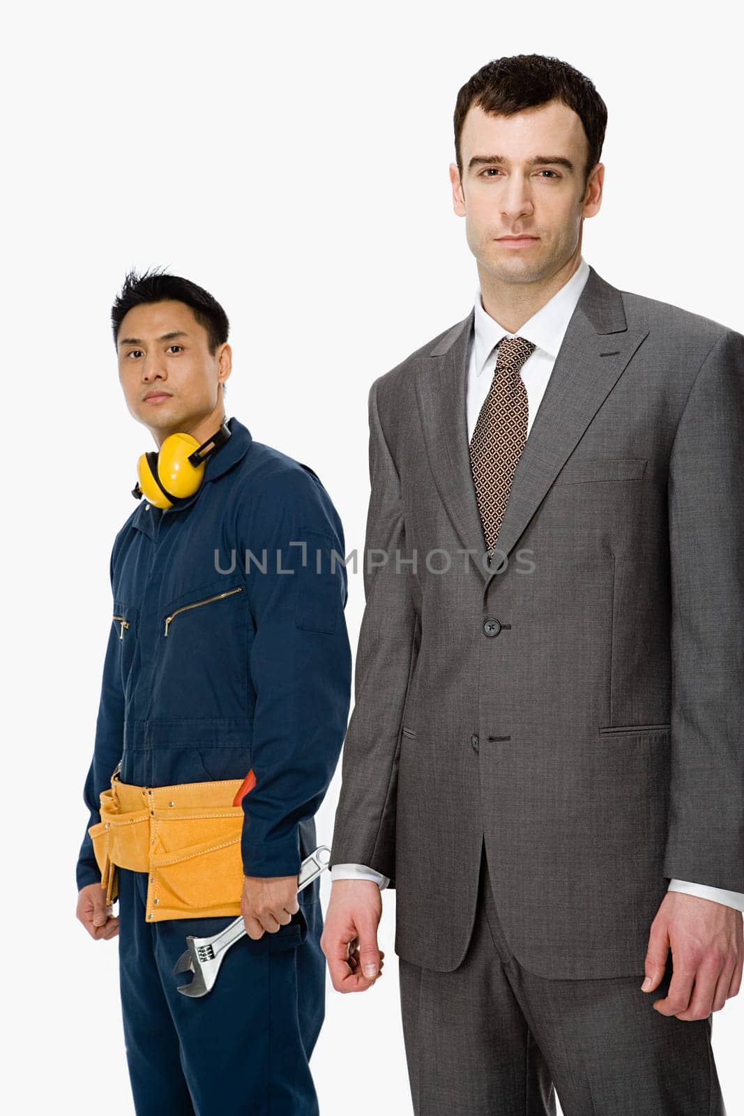 Businessman and workman