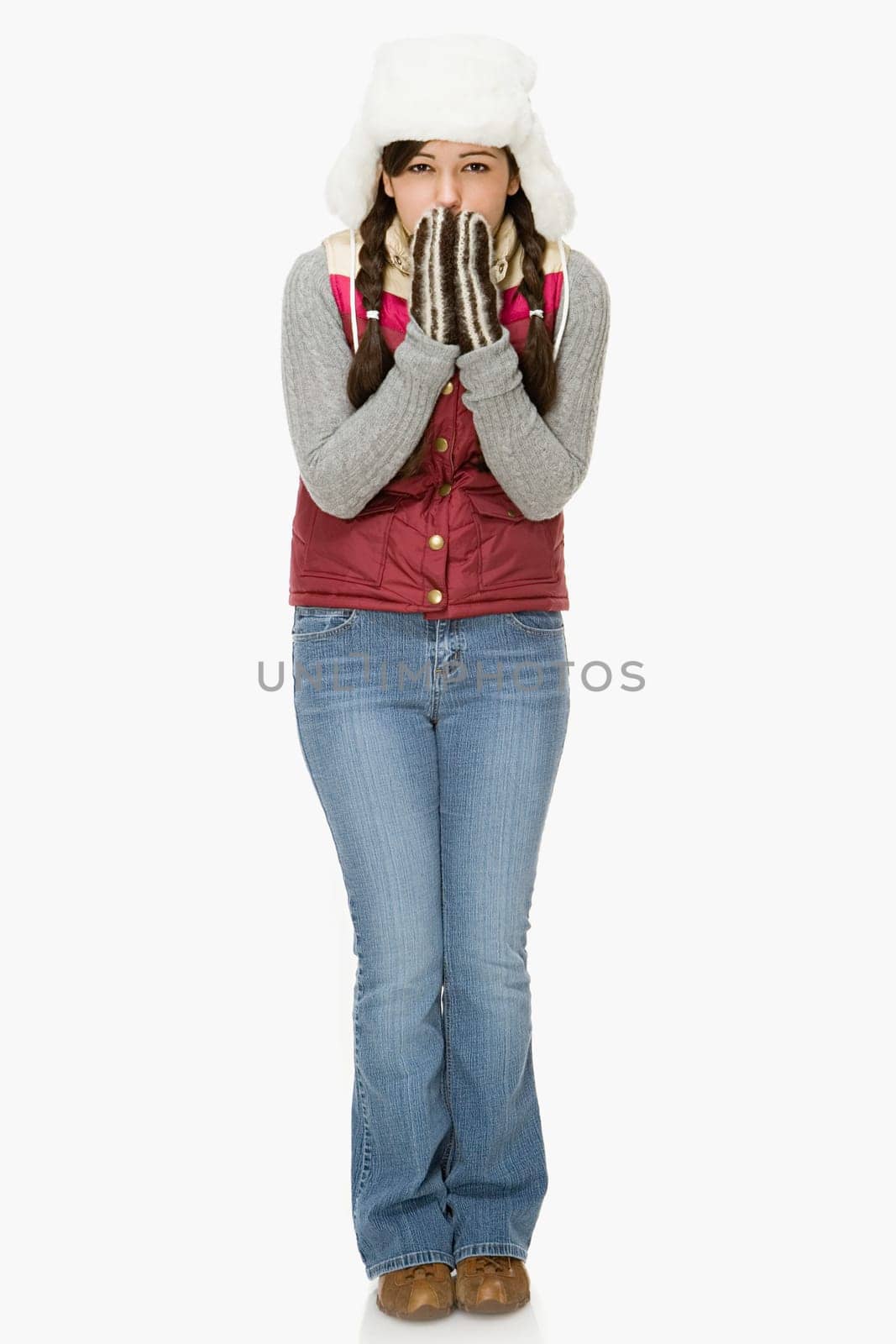 Young woman feeling the cold