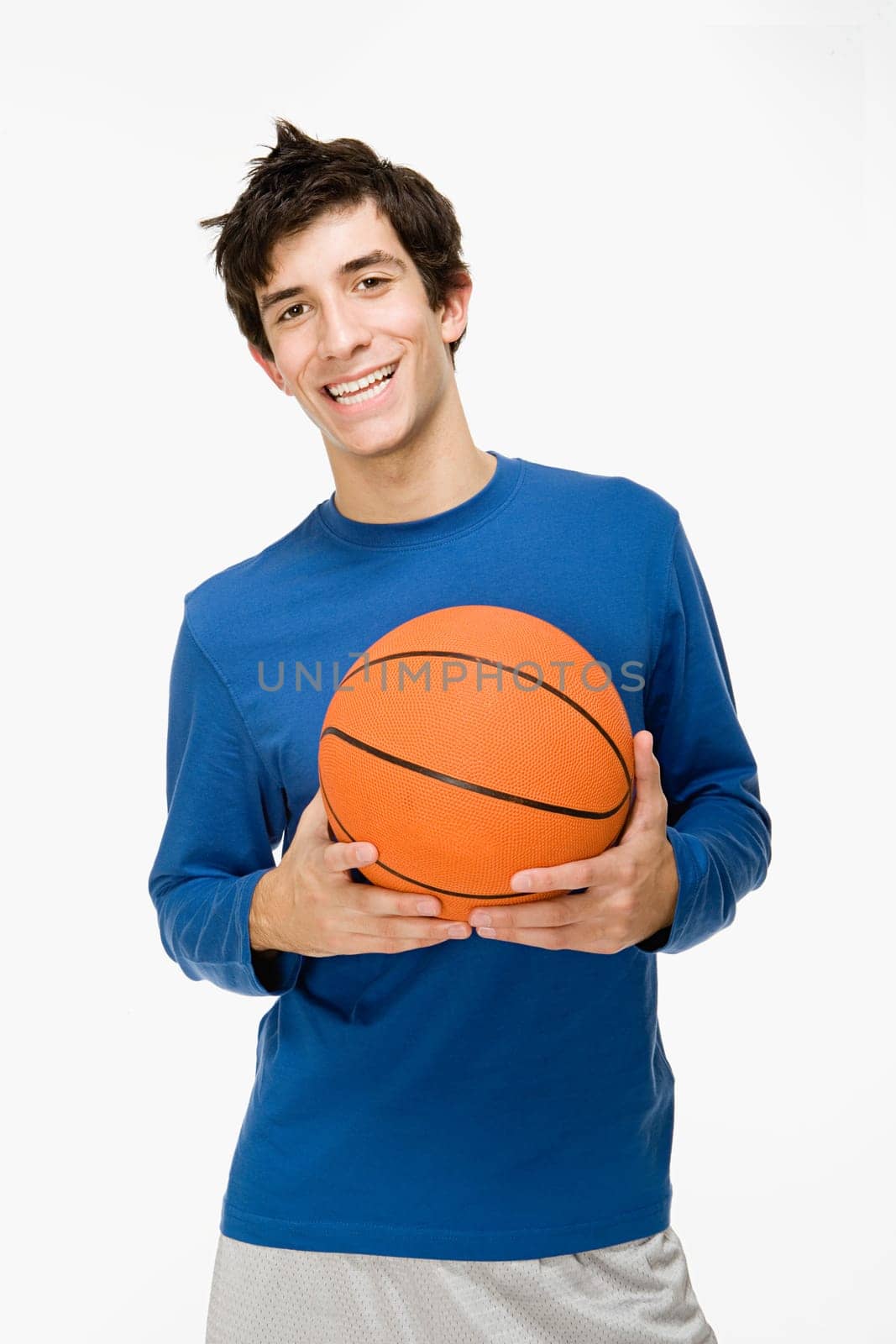 Teenage boy with a basketball