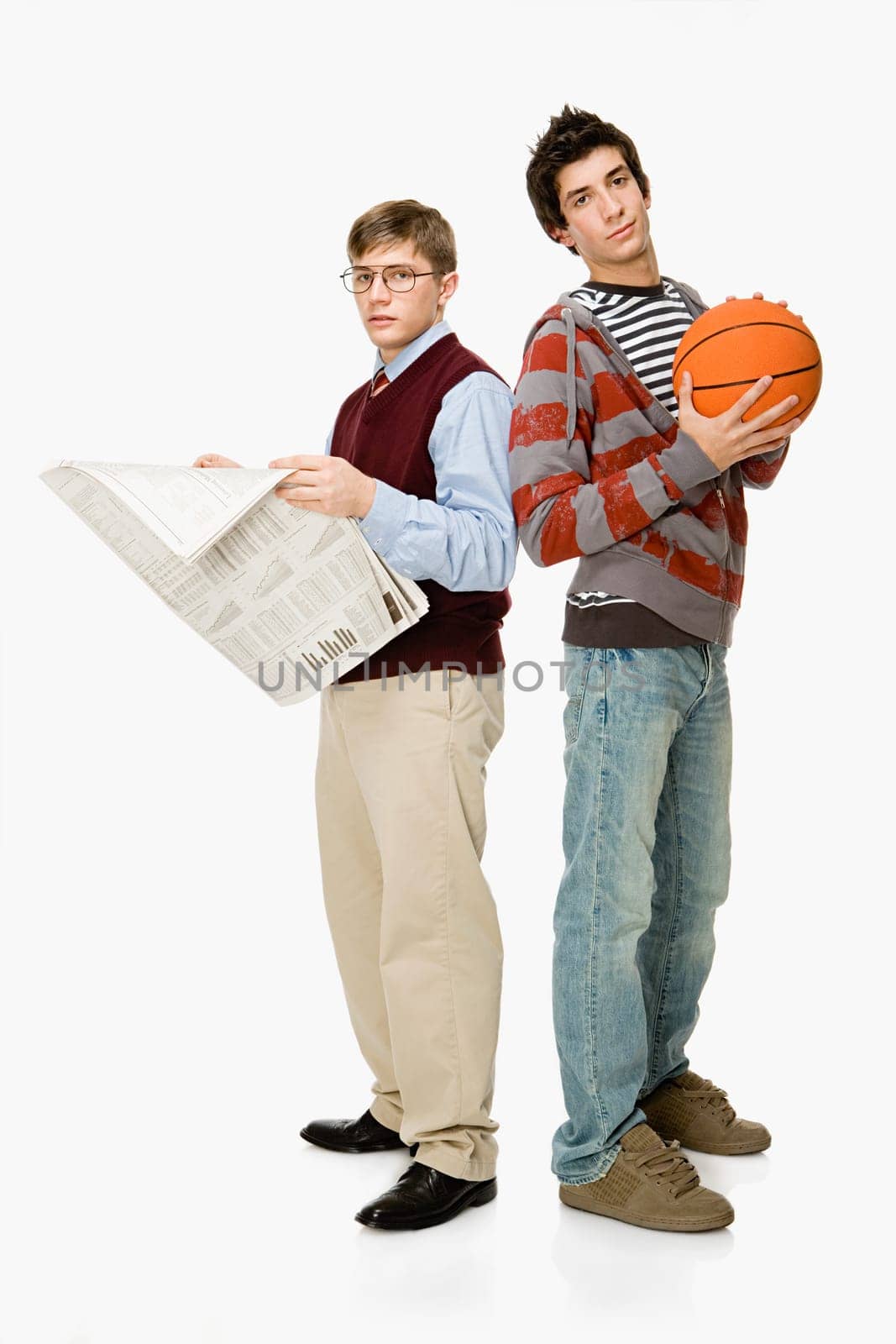 Geek and basketball player