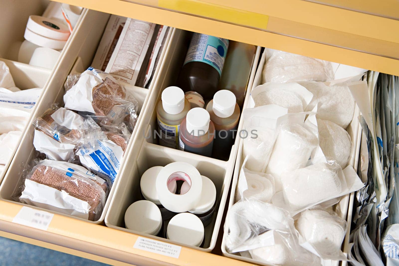 Drawer of medical supplies