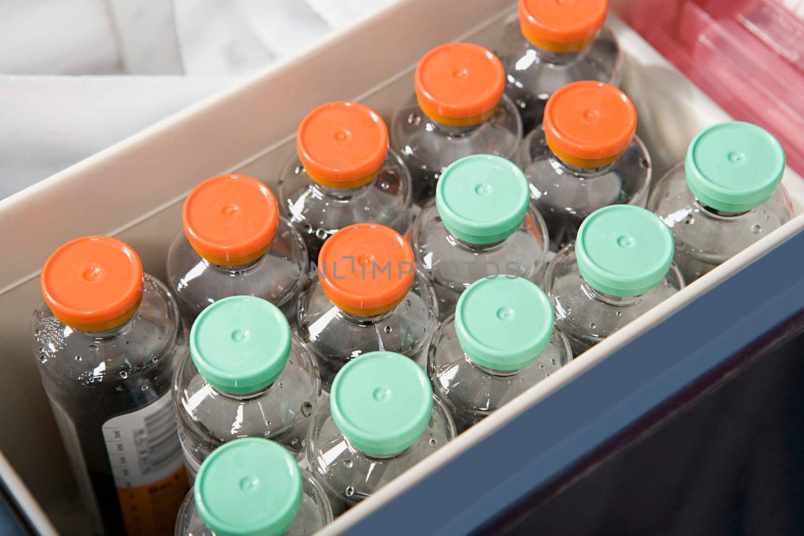 Bottles of liquid in a hospital