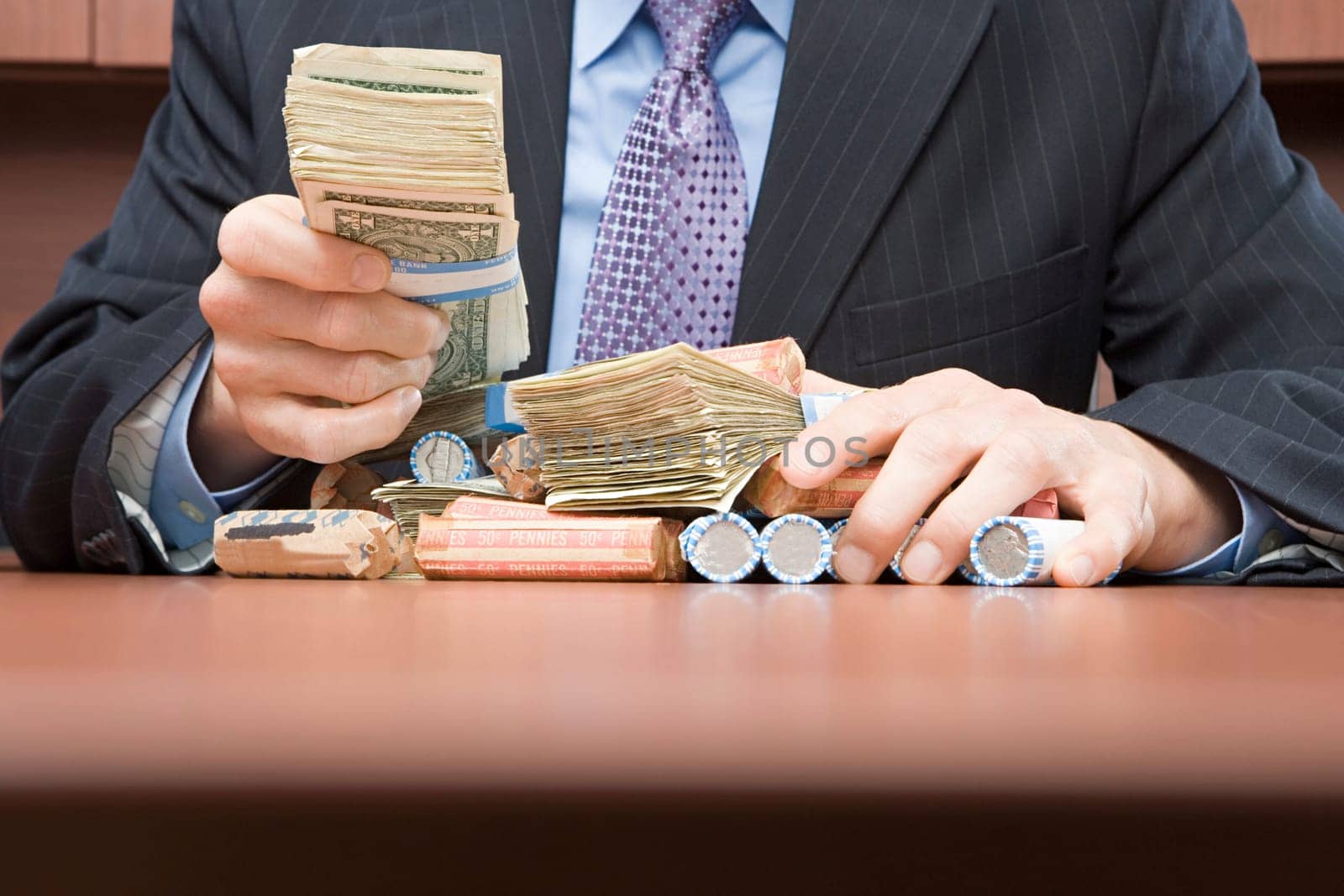 Businessman holding money