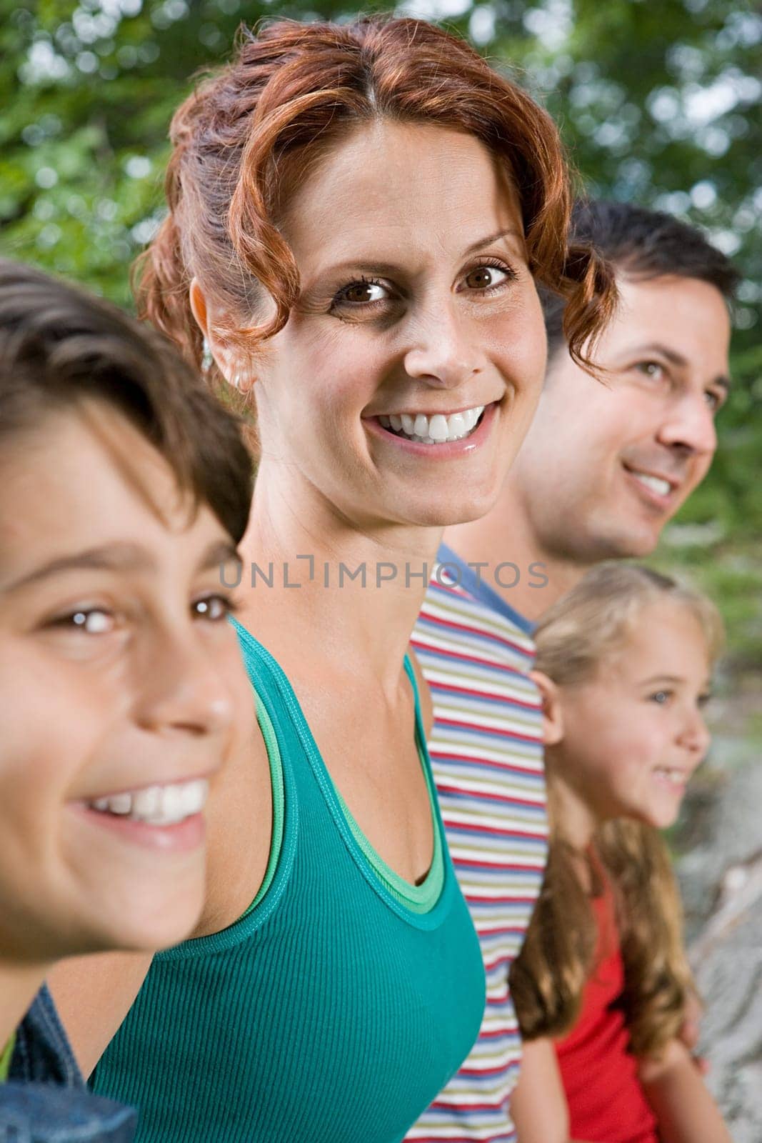 Woman and her family