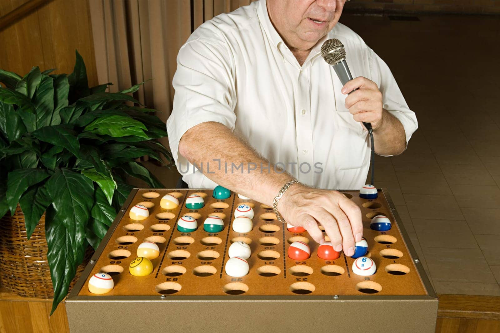Bingo caller at work