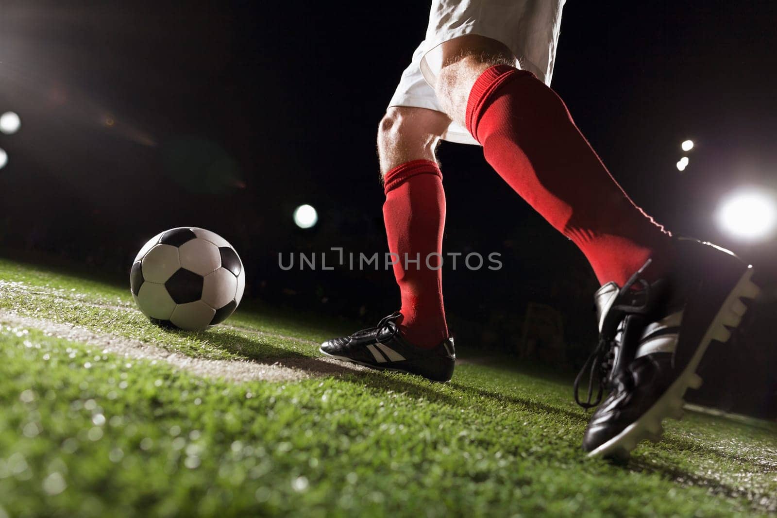 Soccer player making a corner kick