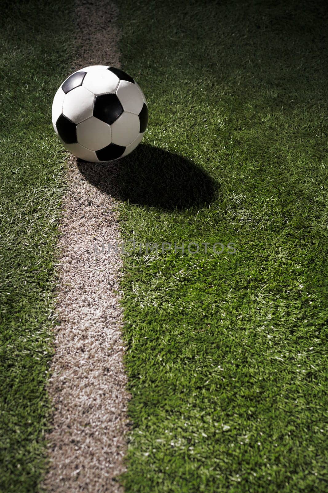 Soccer ball on sports field
