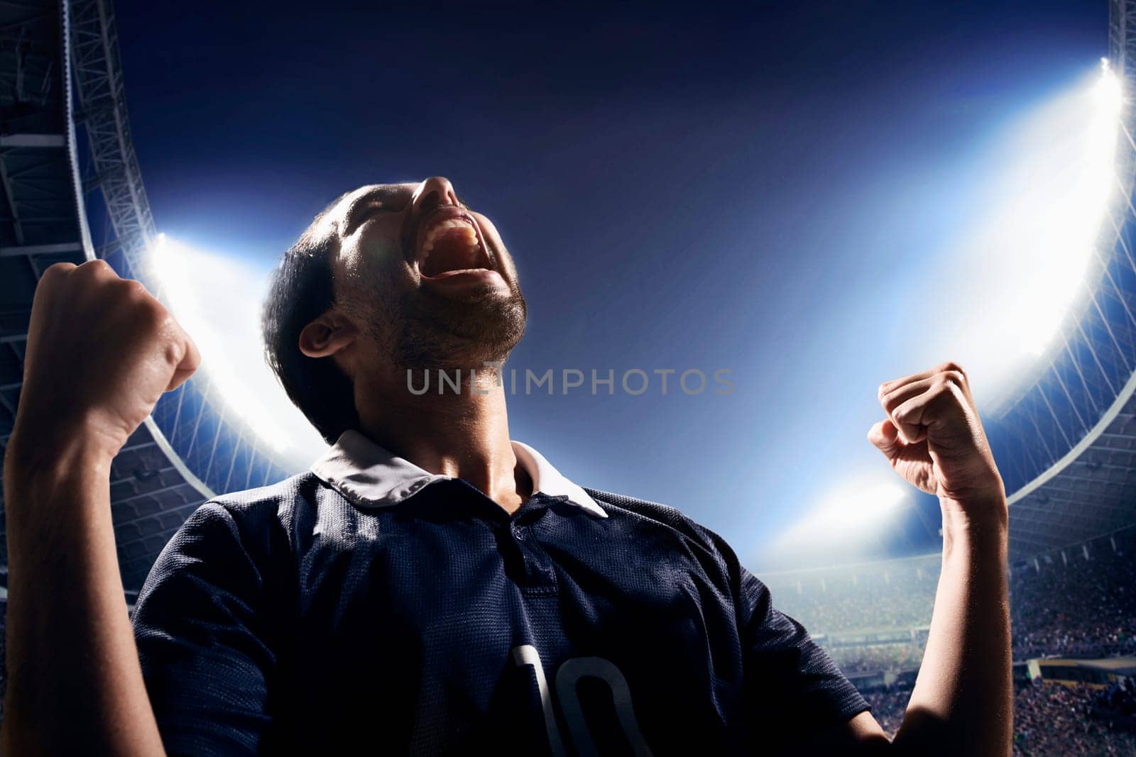 Athlete cheering