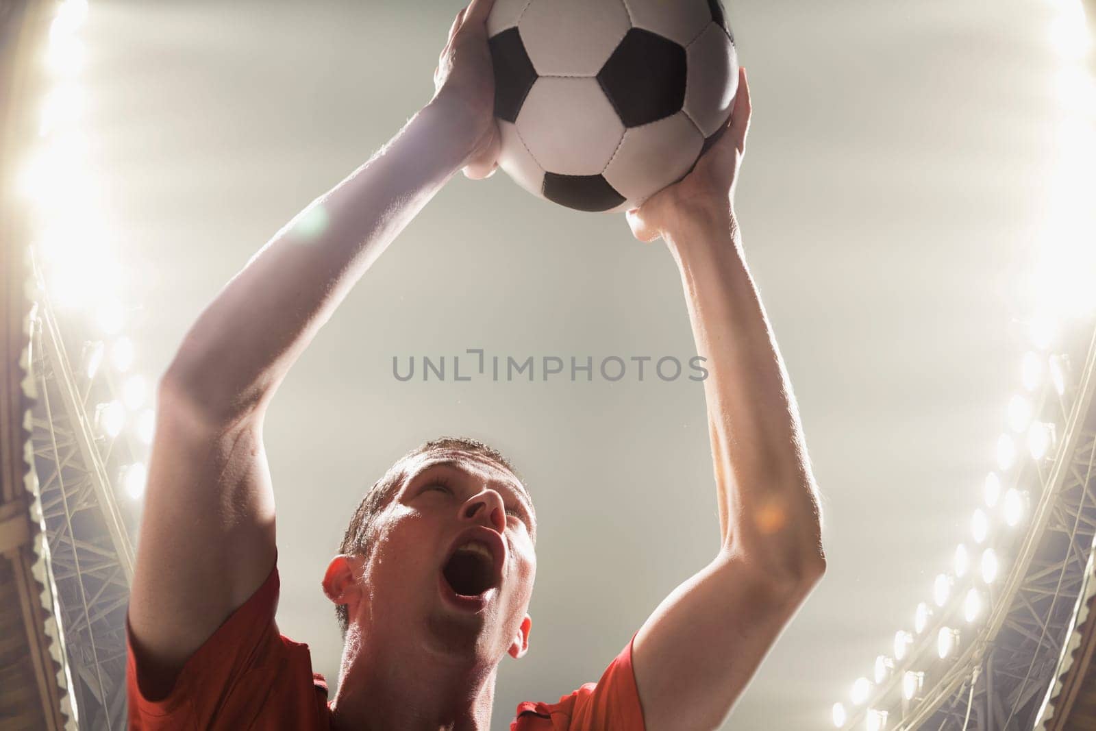 Athlete with soccer ball