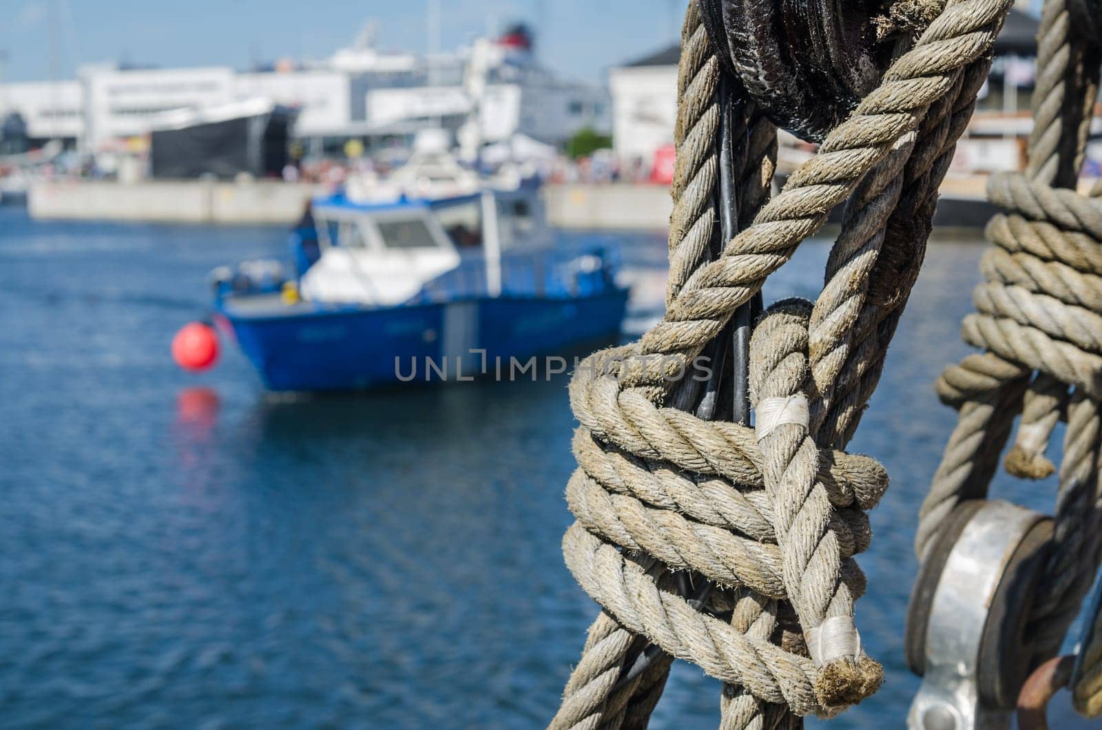 Rigging on the deck of an old sailing ship