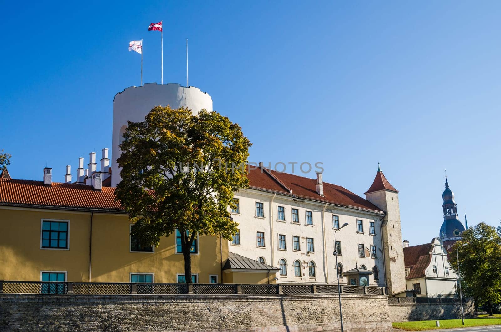 Riga castle. The castle is a residence for a president of Latvia