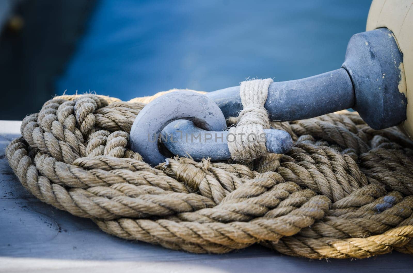 Rigging on the deck of an old sailing ship